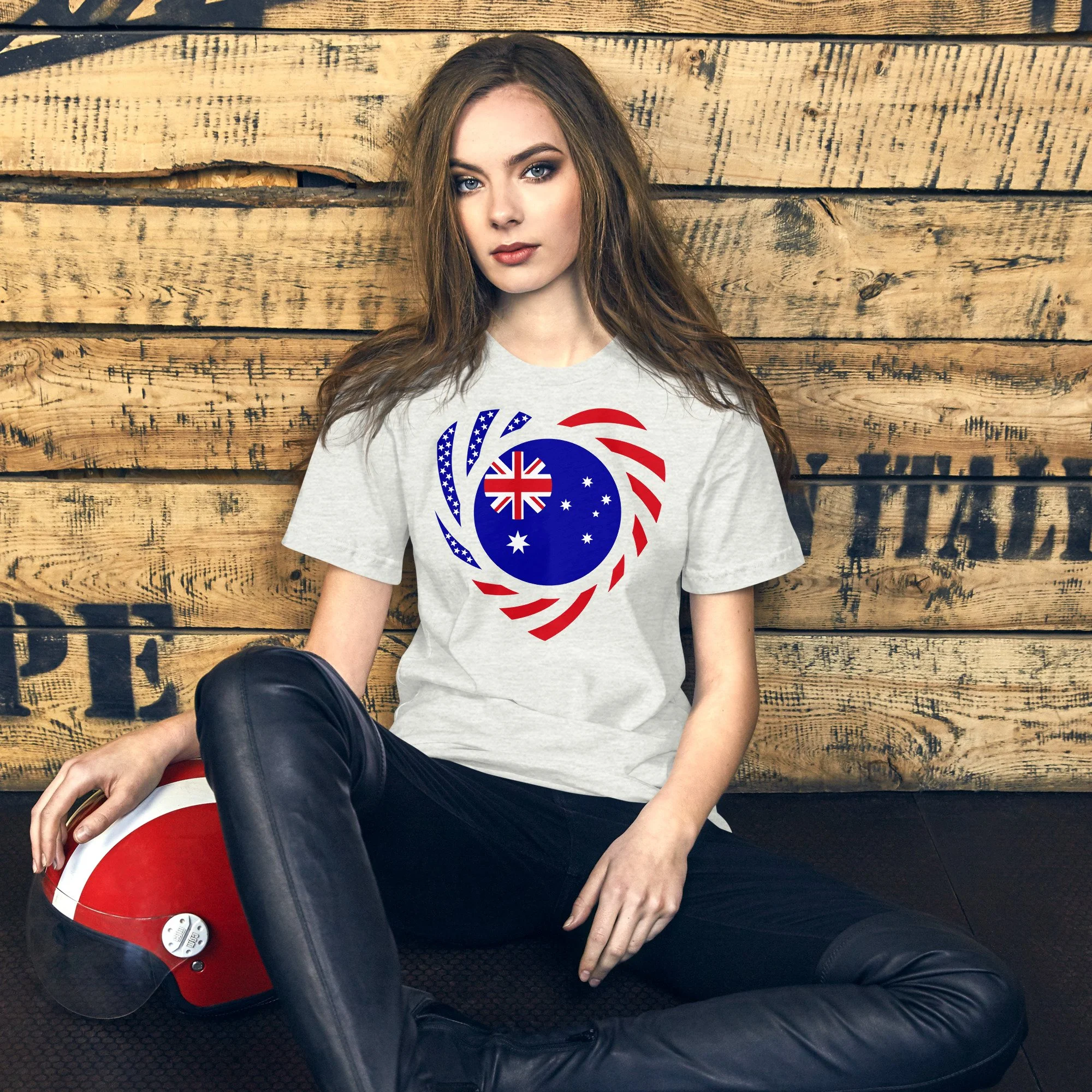 Australian American (Heart) | Multinational Patriot | Unisex T-shirt