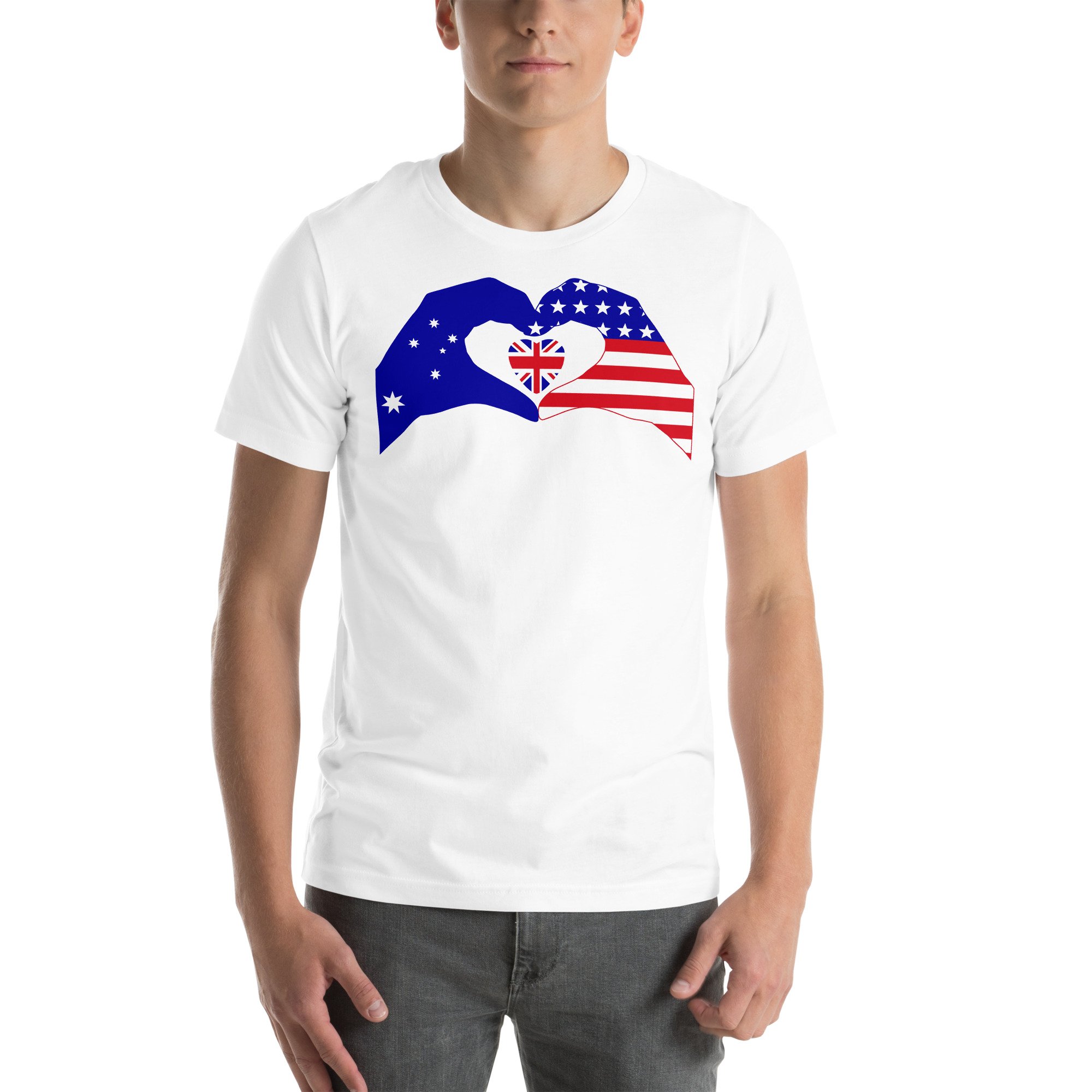 We Heart Australia & United States | Multinational Patriot | Unisex T-shirt