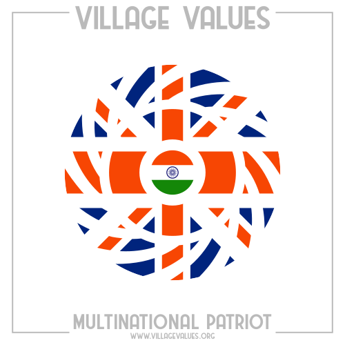 United Kingdom and India Indian multinational flag combination.