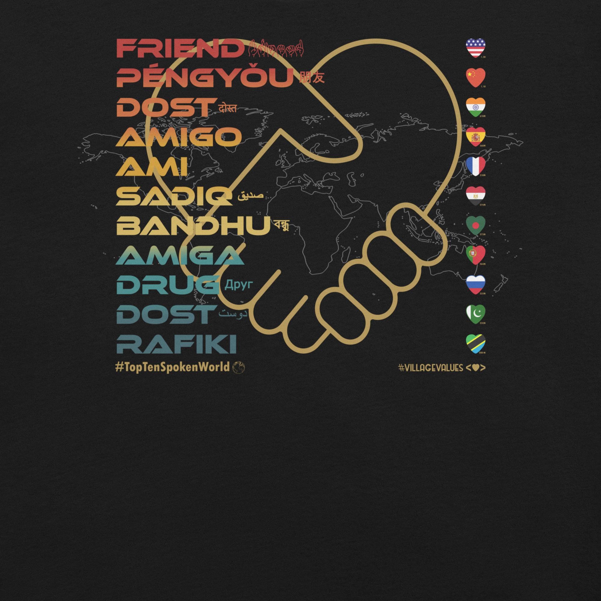 FRIEND (Vintage) | Top Ten Spoken (World) | Say ¿Qué? | Unisex T-shirt