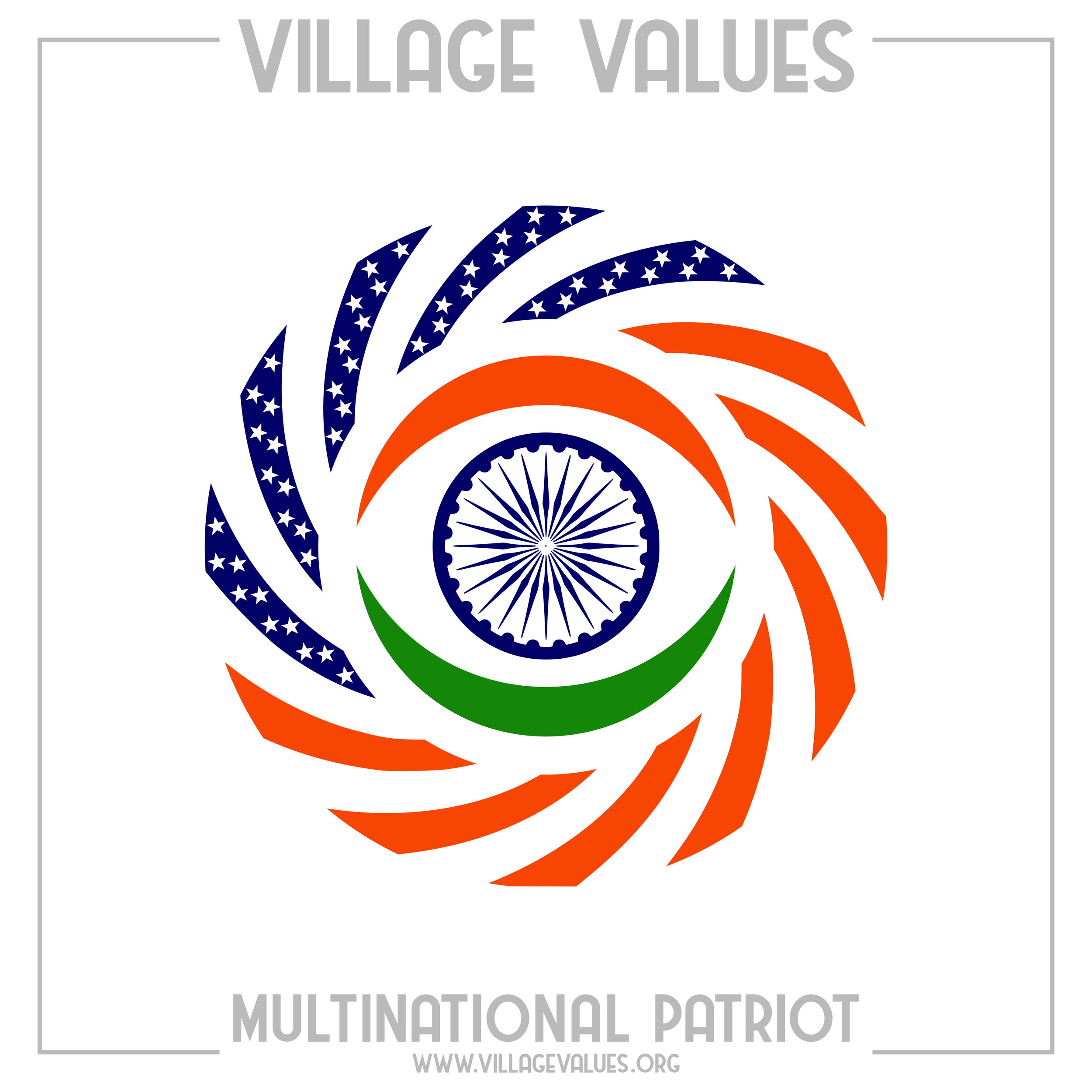 United States and India Indian multinational flag combination.