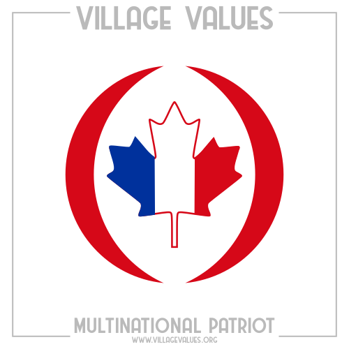 Canadan Canadian and France French multinational flag combination.