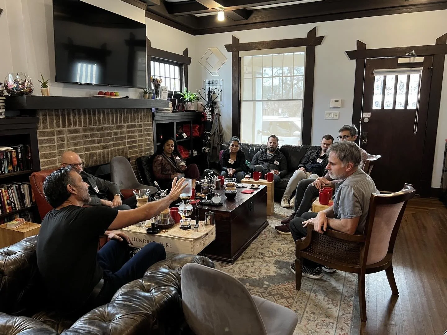 A return to our original format Founder Coffee Tasting this morning. One bean prepared seven different ways &ndash;3 cold, 4 hot!&ndash; accompanied by a room of Austin founders.