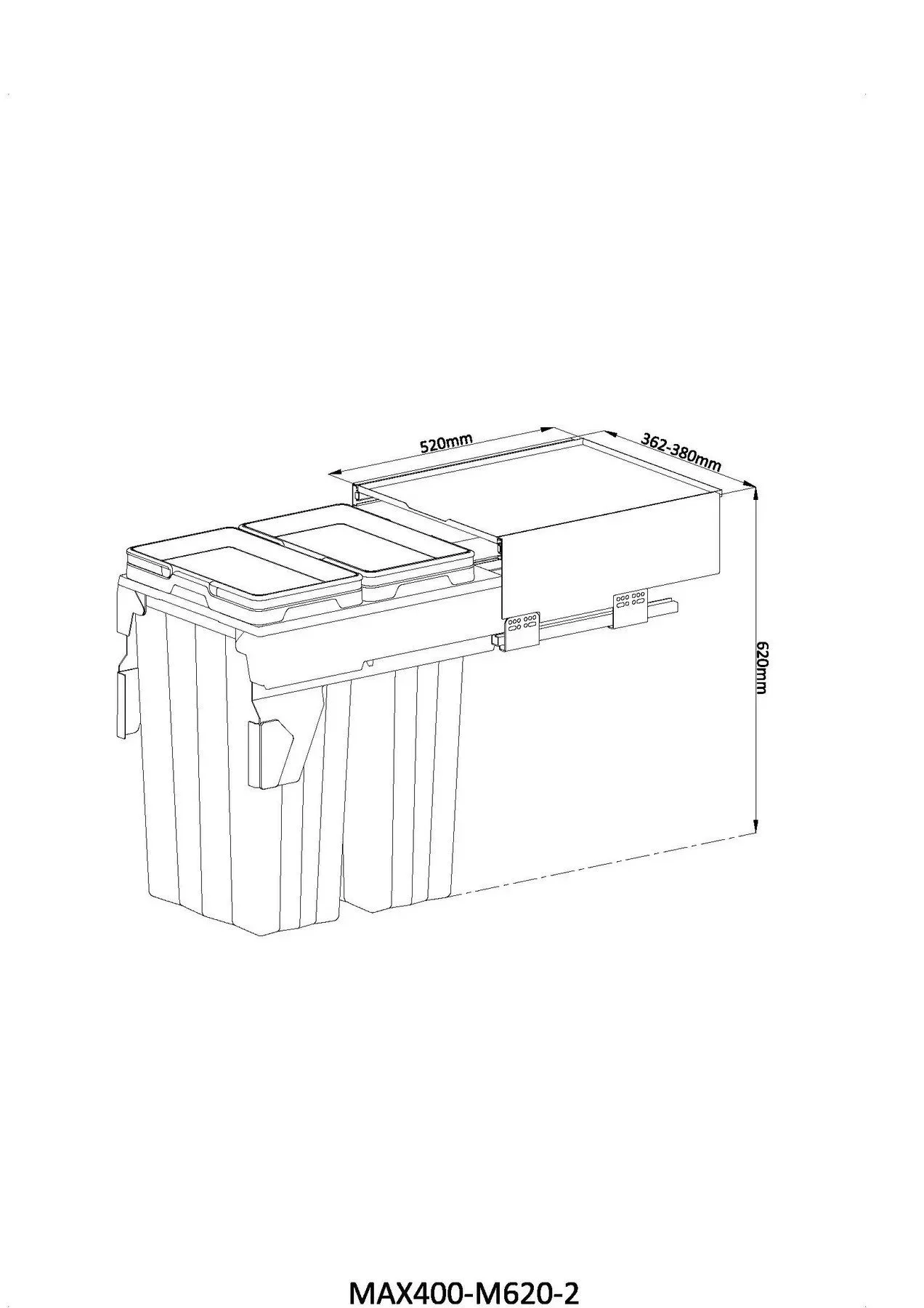 Pull out Rubbish Bins (Soft Close Runner)