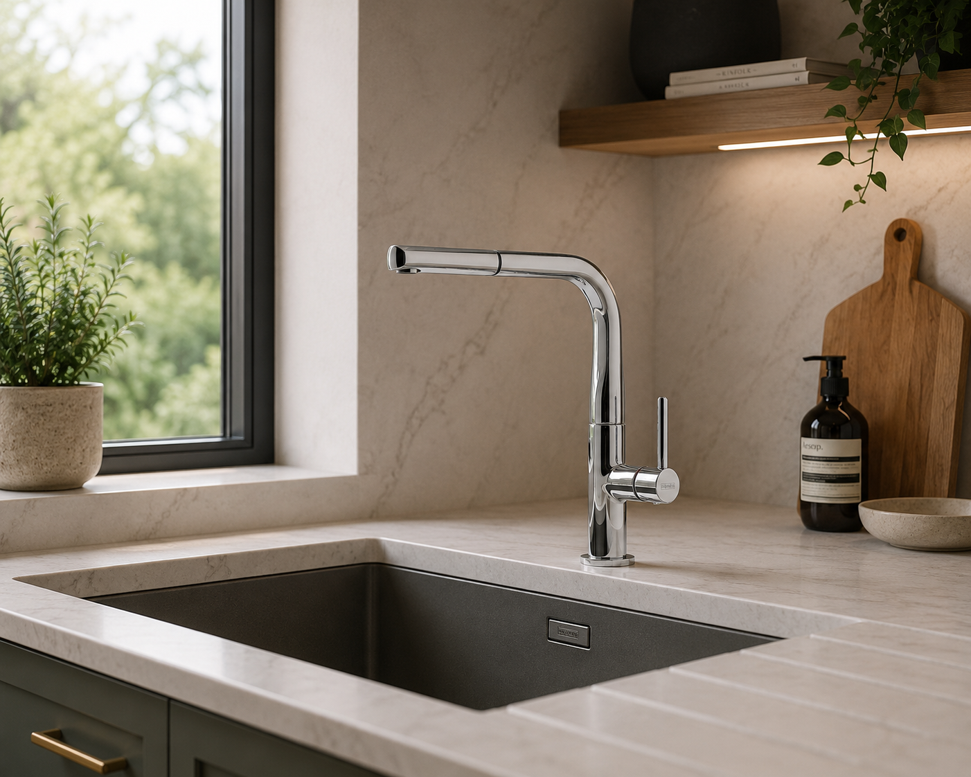 FRANKE brand SINOS Pull-out tap Chrome (TA6301) RRP $1099
