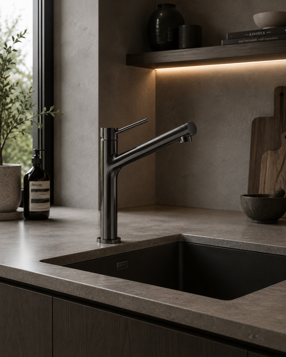 SCHOCK brand Madrid Sink Mixer, GUNMETAL RRP $1299 (Made in Germany)