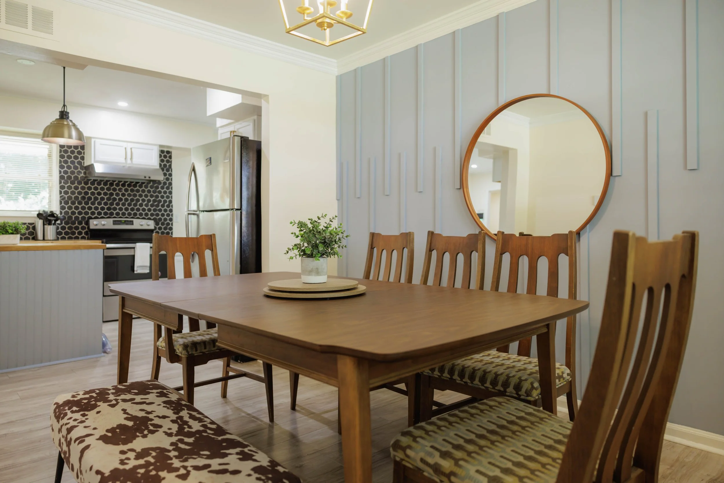 Spacious dining area perfect for shared meals, work sessions, and everyday living during long-term stays in Memphis.