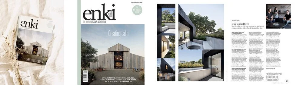 Emerging architects studioplusthree profiled in UK design and architecture magazine Enki