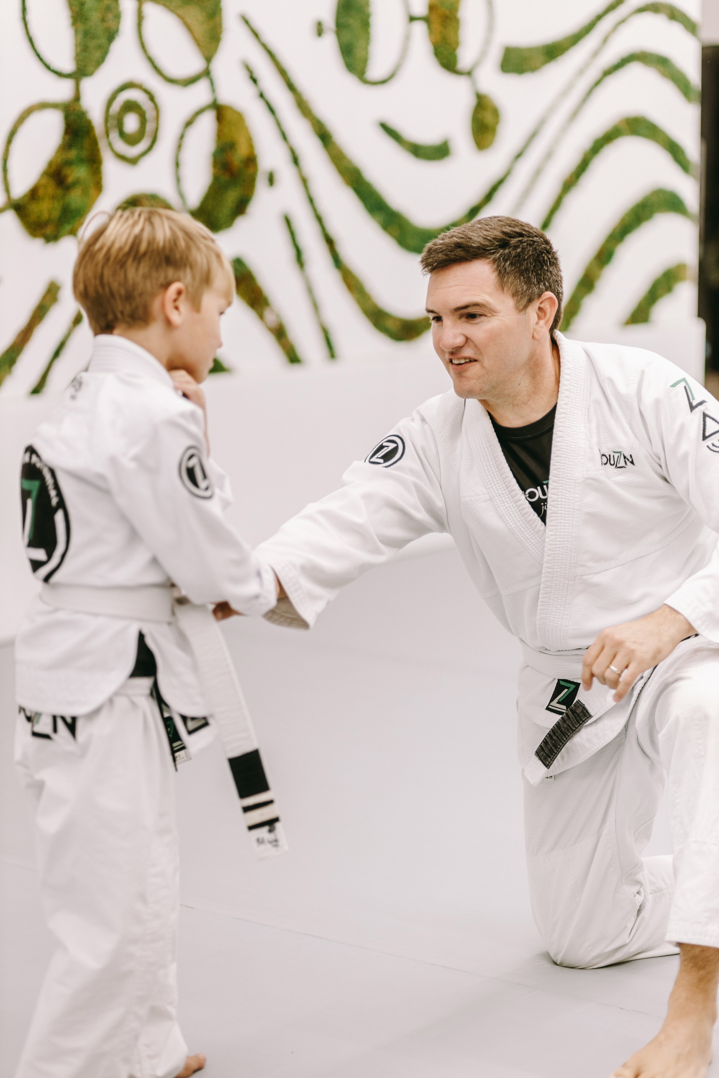 Trey Harrell and his son Ford after Brazilian Jiu Jitsu class at Houzn