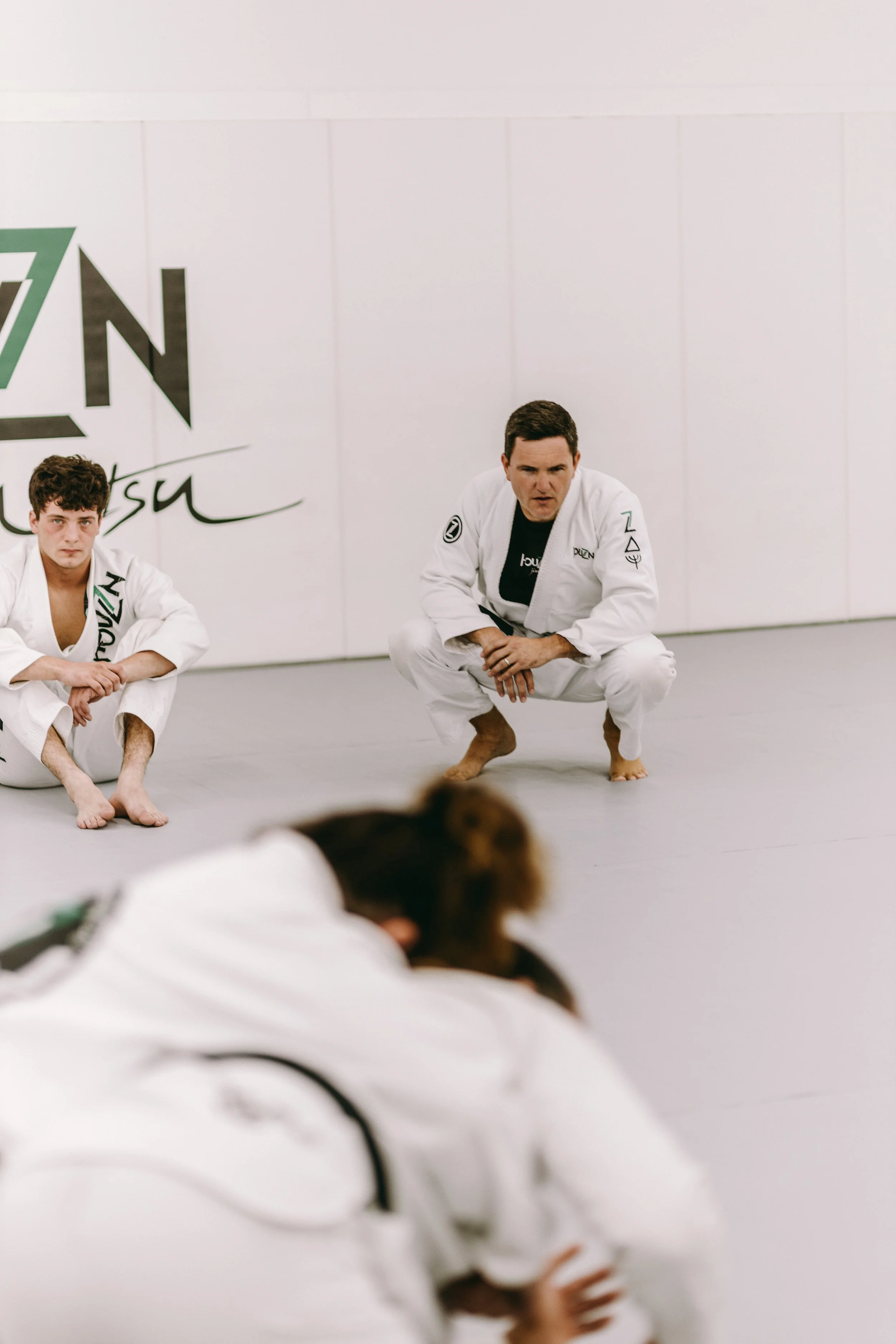 Trey Harrell watching teammates spar at Houzn Jiu Jitsu Academy in Mount Pleasant, SC