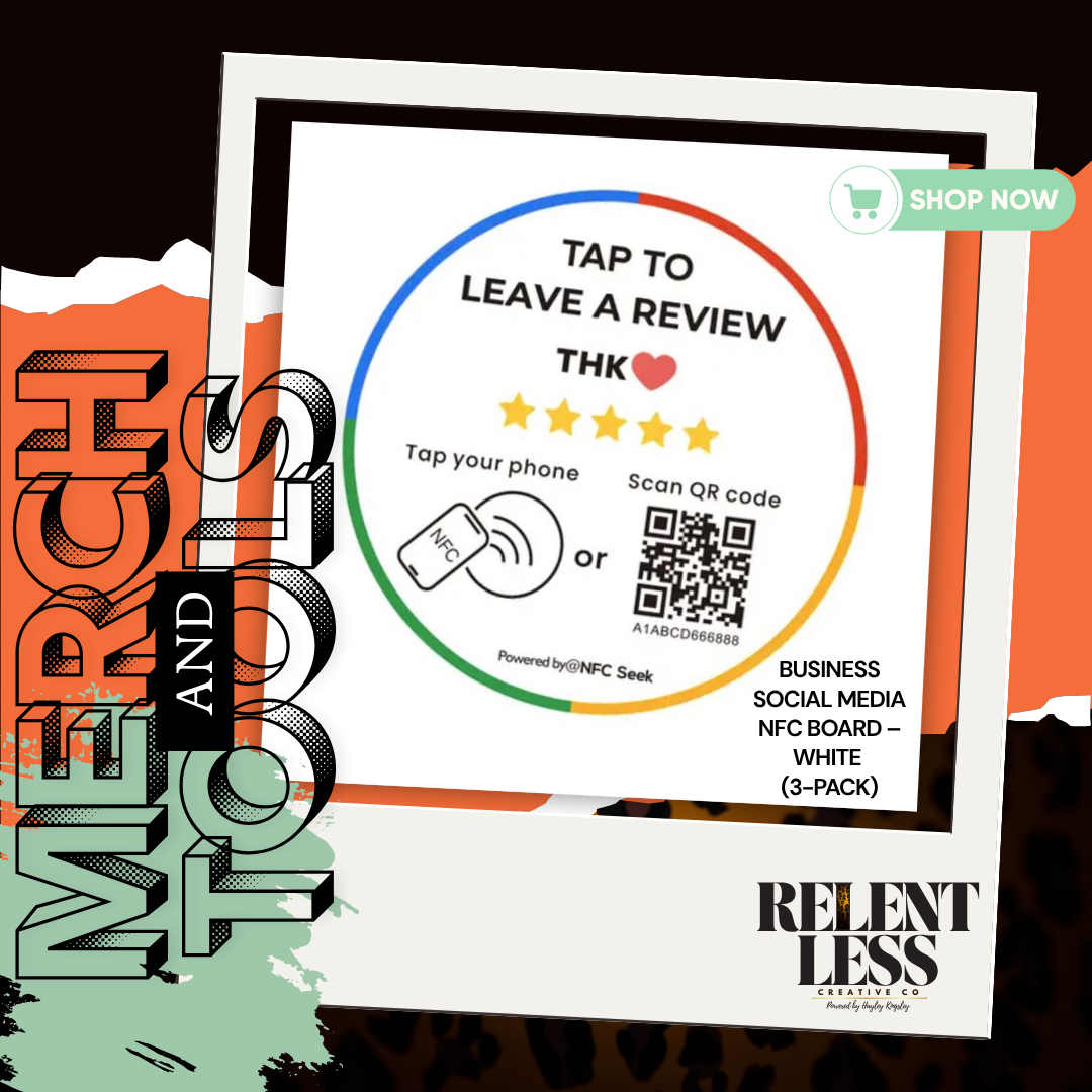 Business Social Media NFC Board – White (3-pack)