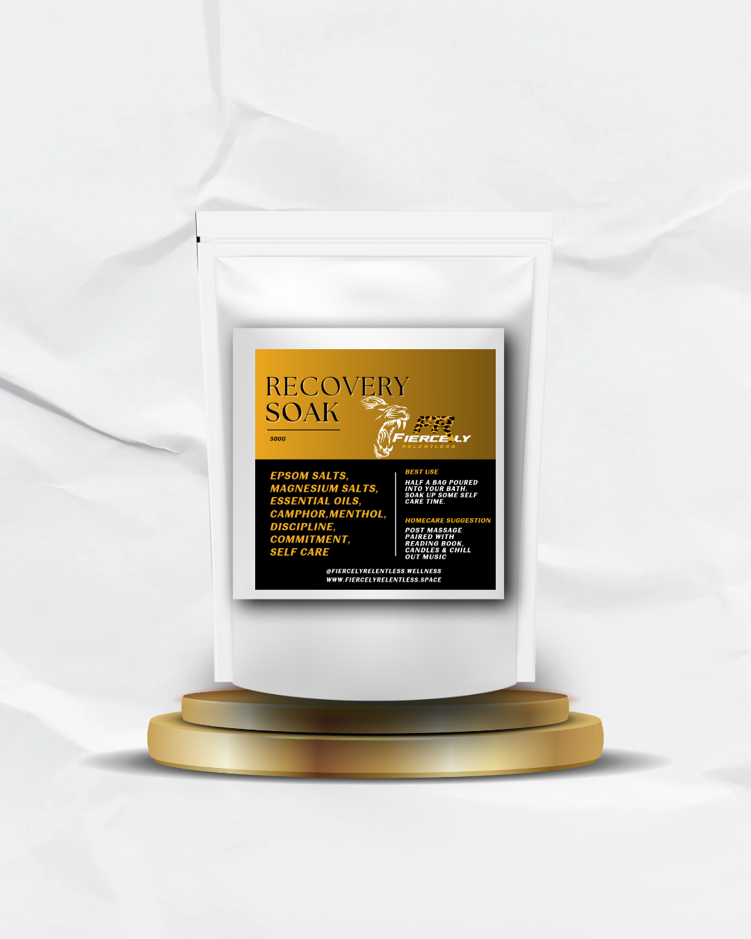 Magnesium-rich soak to restore muscles + calm your fierce.