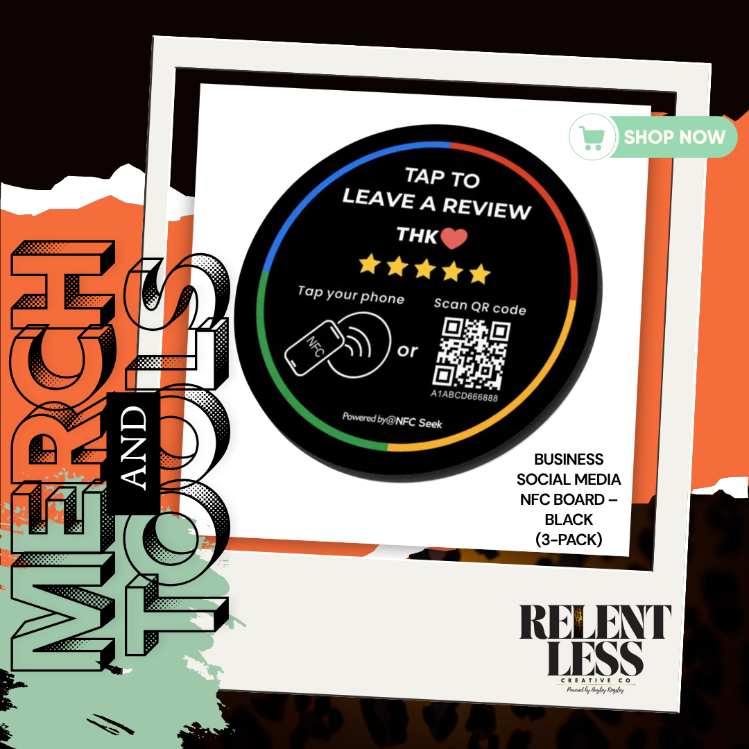 Business Social Media NFC Board – Black (3-pack)