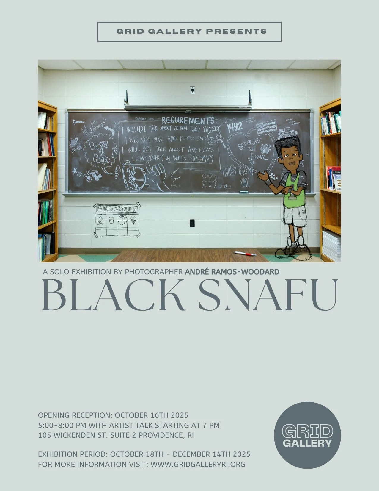 GRID Gallery Presents - BLACK SNAFU. A Solo Exhibition by Photographer @andreduane 

Opening Reception: October 16th 2025
5:00-8:00 PM with artist talk starting at 7 PM

Exhibition Period: October 18th - December 14th 2025
