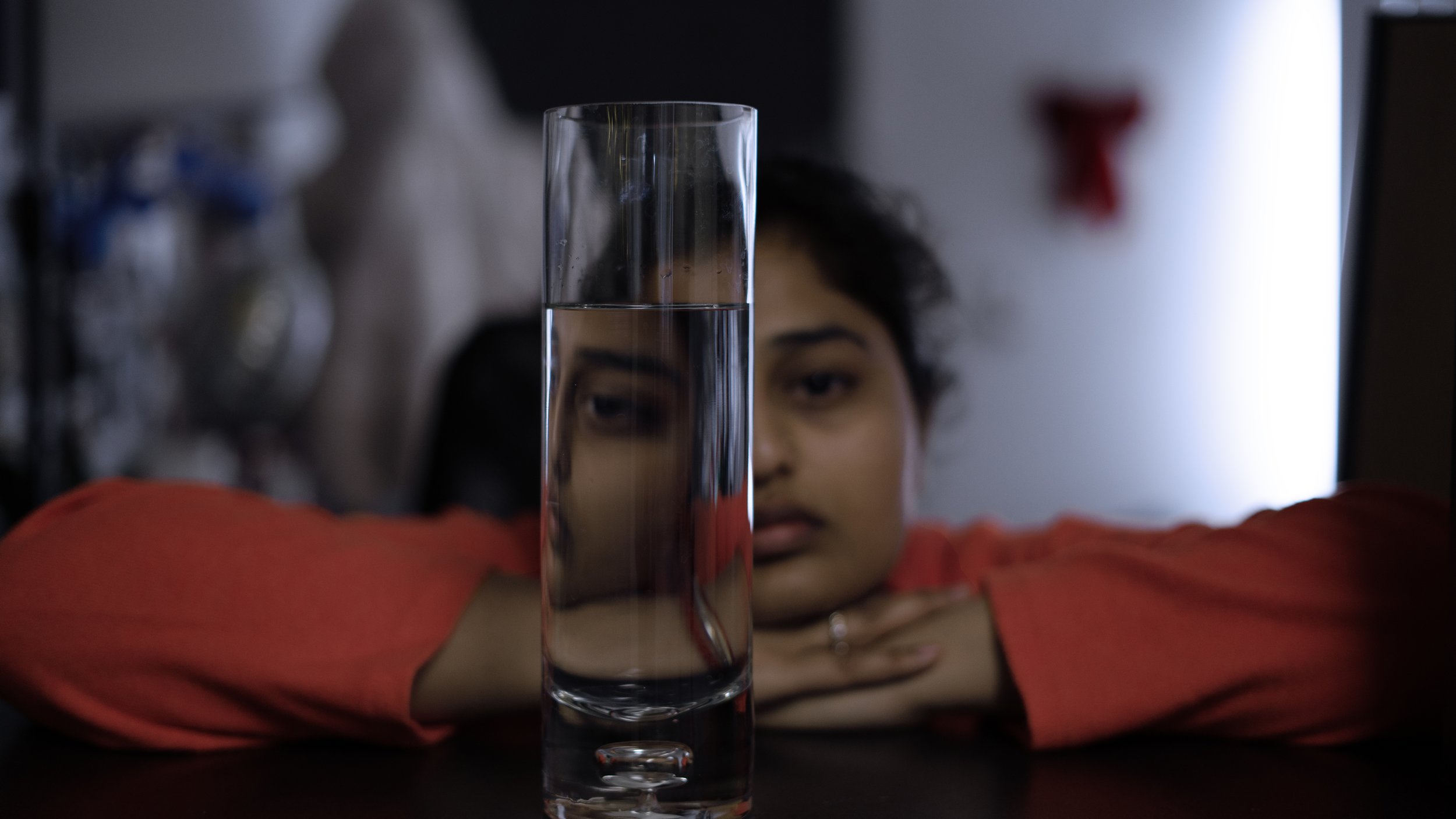 The glass image is another image that talks about my feeling inside out and how it's like the reflection of the opposite side and is colorless sometimes.
My reflection looks like faces of people in religious paintings. But the funny thing is, I do