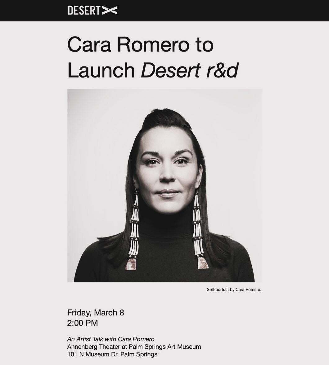 Come join me tomorrow for a keynote for the launch of r&amp;d&mdash;an event made possible by @_desertx and @psartmuseum Excited to be in the SoCal desert homelands of the @aguacalienteindians #calinative #aguacaliente #palmspringslife #chemehuevi #p