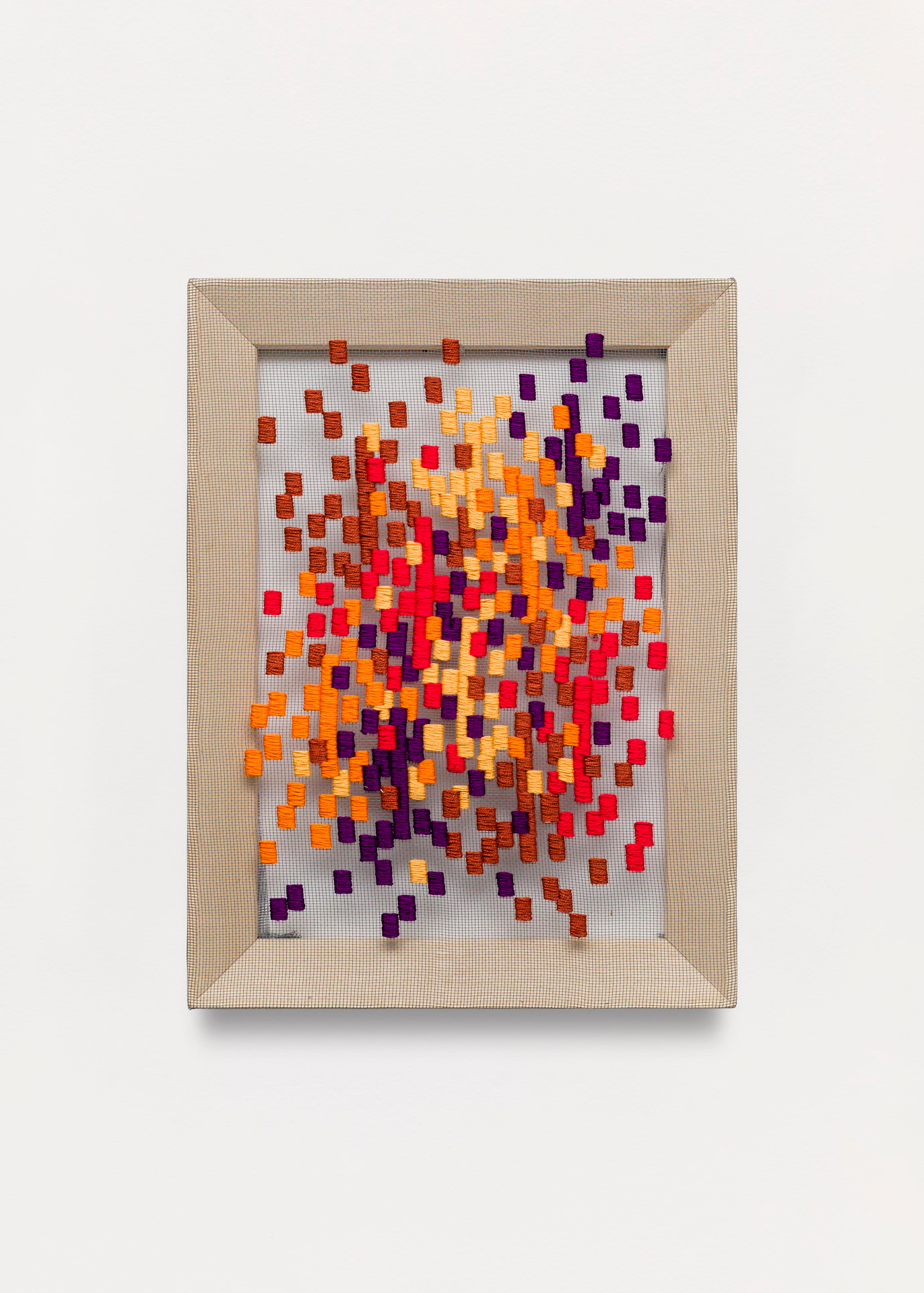 s.t, 2026 | Bordado sobre tela de mosquiteiro | 40 x 30 cm
