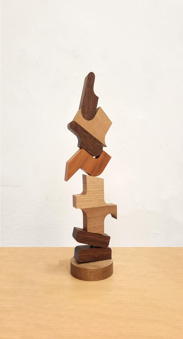 Adendite 4, 2023 | Madeira sucupira, peroba rosa, tauari e ferro | 61 x 18 x 15 cm	