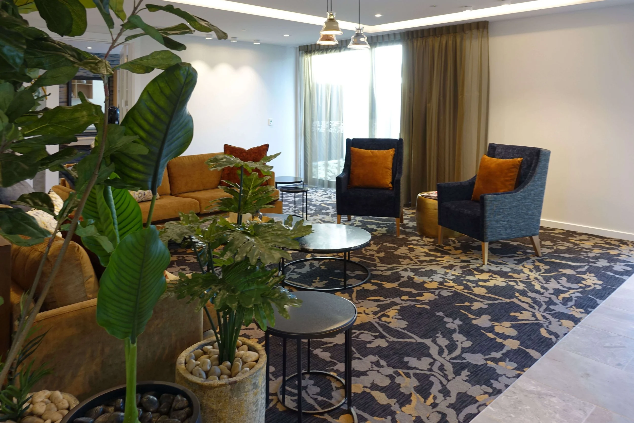 A modern interior design of a bar lounge space in a retirement village, Auckland New Zealand.