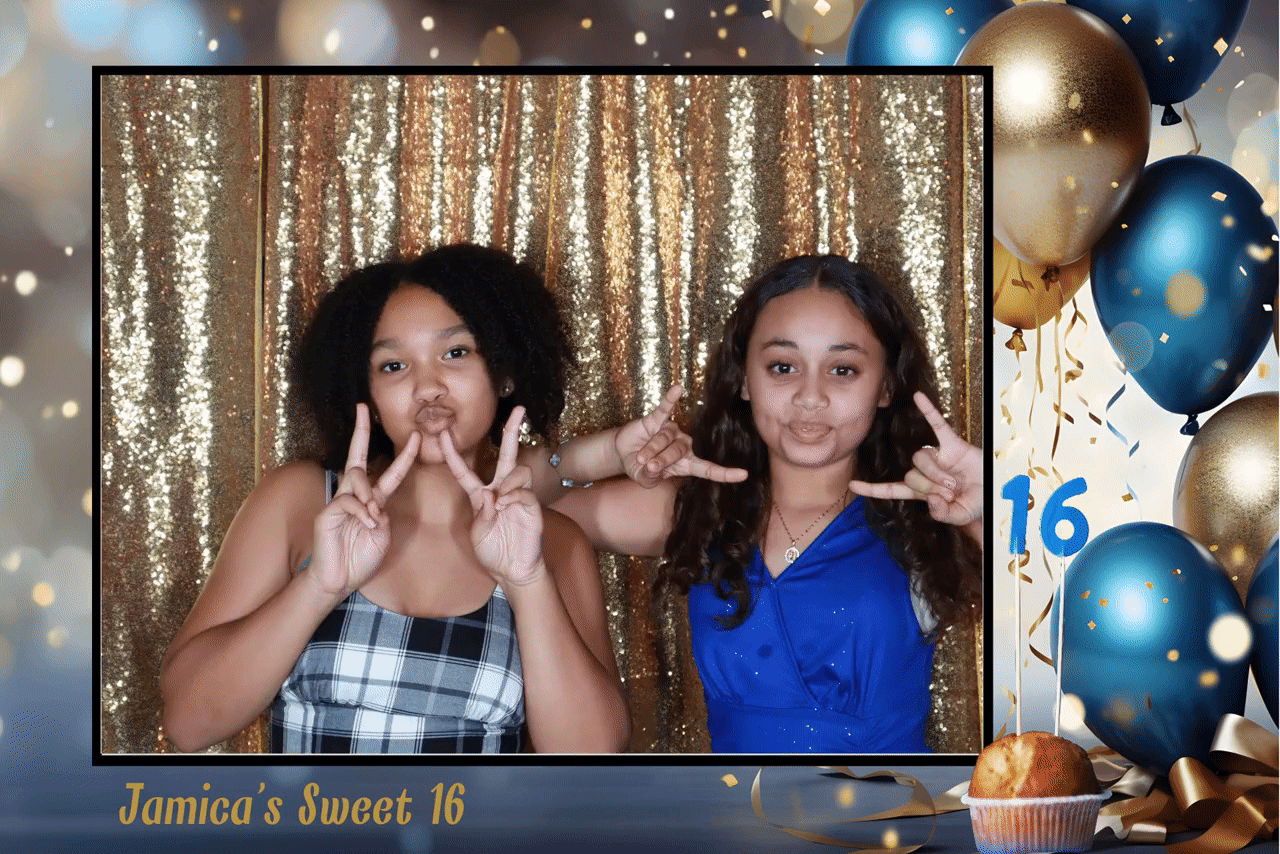 Sweet sixteen birthday party photo booth - GIF