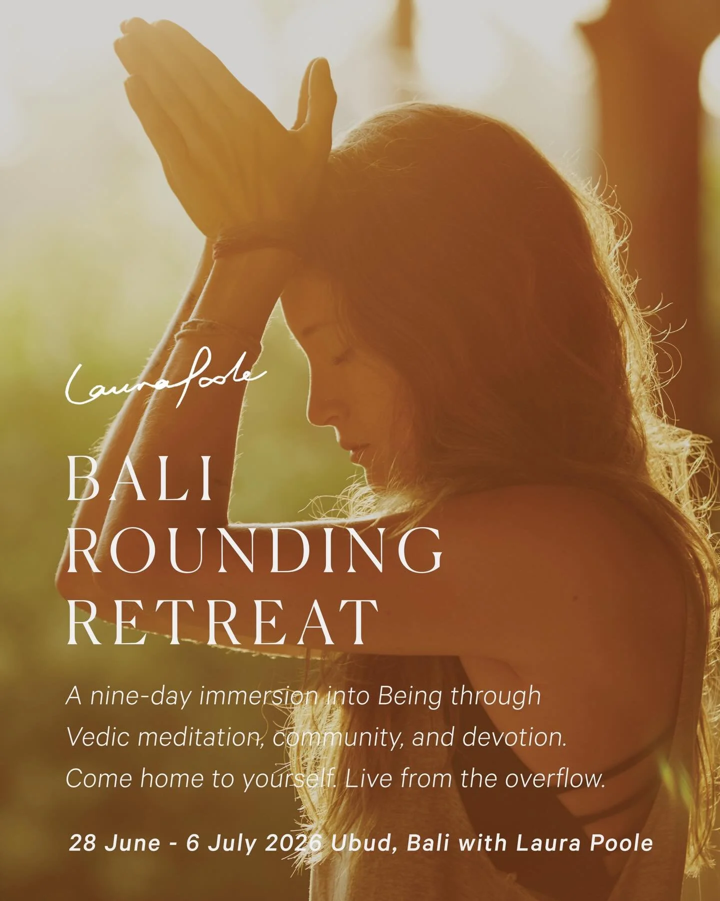 Bali Vedic meditation rounding retreat incoming! It has been a long while since I&rsquo;ve hosted a retreat in Bali and this June 28 - July 6 we are back 💁&zwj;♀️

🌞 9 days of rounding, wisdom, community living, and sacred experiences.

🧘🏼&zwj;♀️