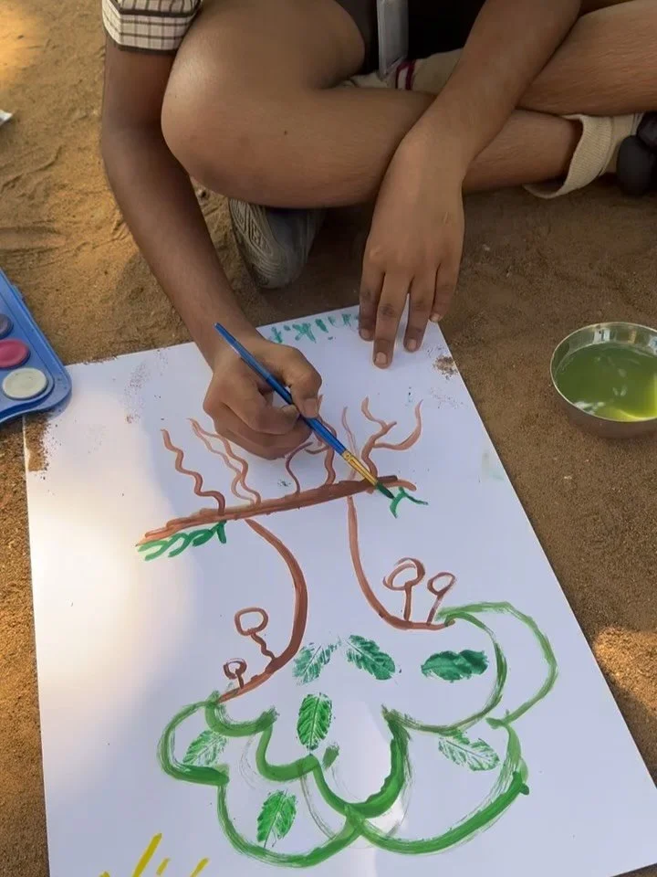 On retreat, we had the blessing of doing seva, selfless service, at Sri Sakthi Amma&rsquo;s, which one day manifested as joining the Green Sakthi Club and supporting the kids in connecting to the trees in the nursery and drawing them! We got a little