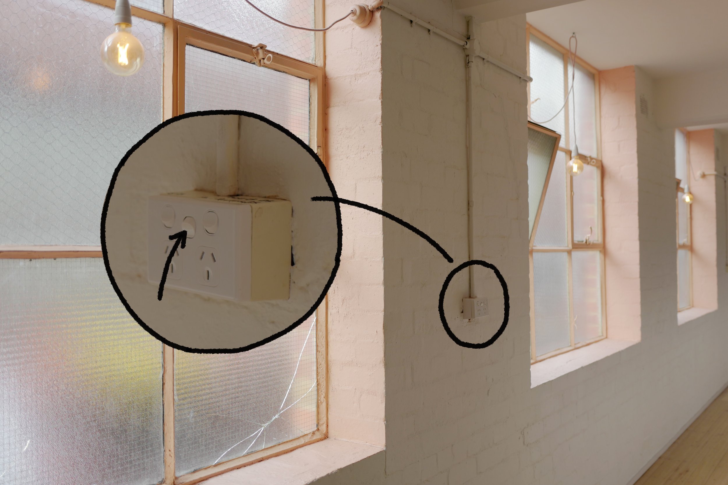 Step 15. Turn Off Window Lights - via middle switch on two power points