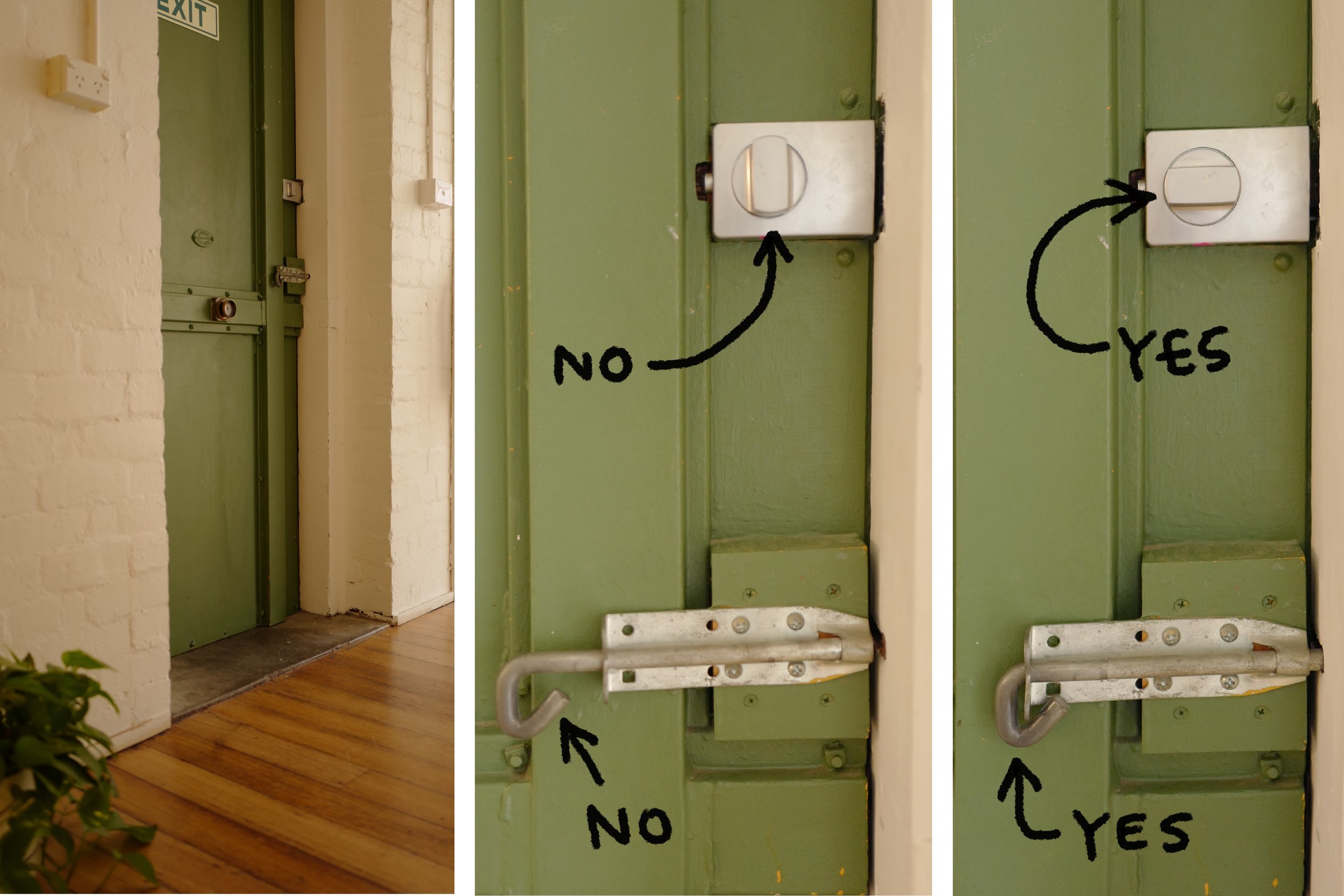 Step 16. Ensure Back Door to Courtyard is Closed & Locked