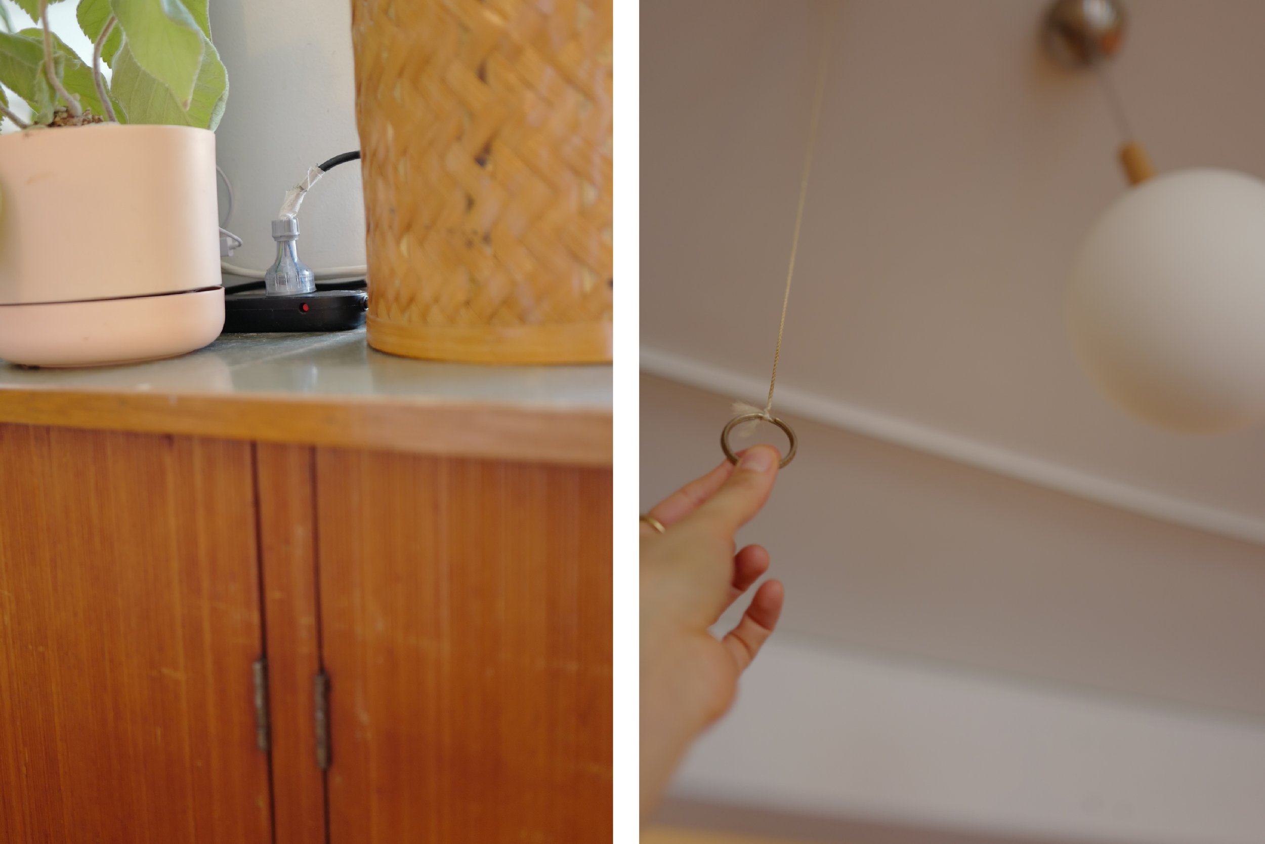 Step 9. Turn off lights- 4 lights using the pull strings and lamp by unplugging at power board behind mirror