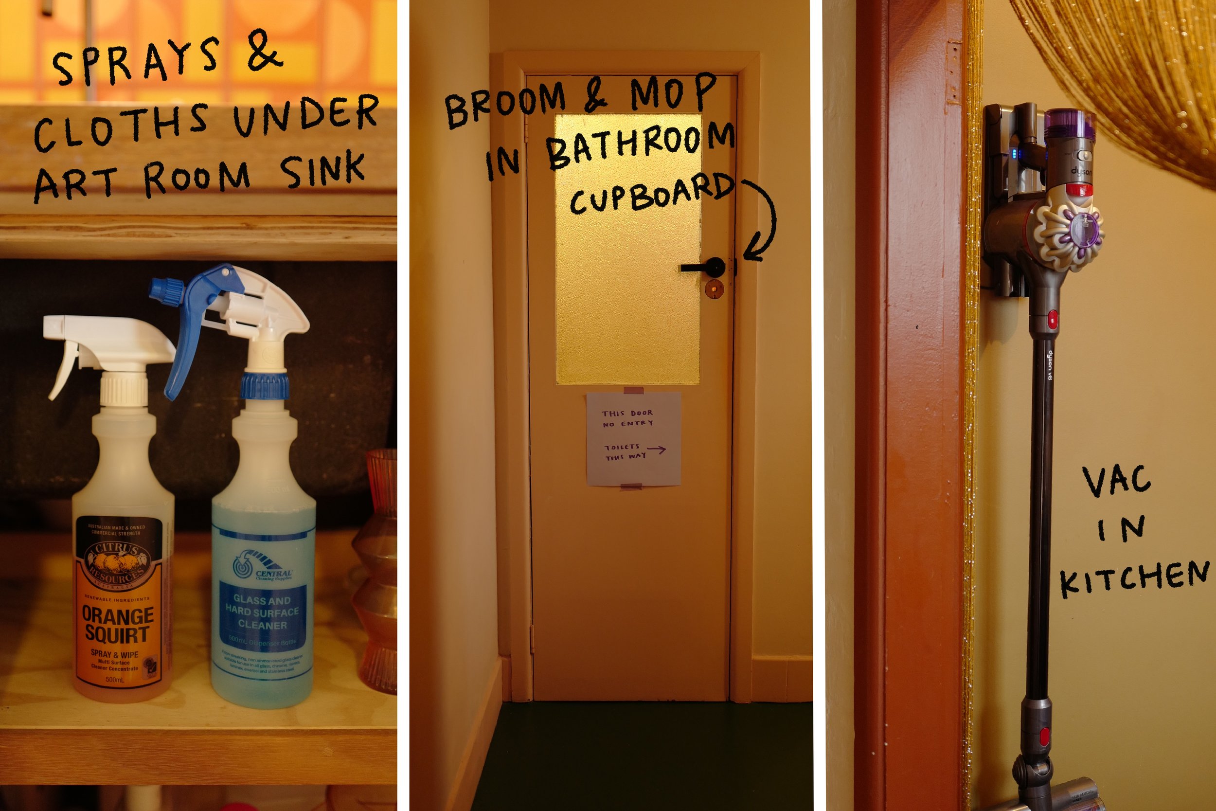 Step 5. Clean Up Mess - Wipe tables and chairs if needed, vacuum/sweep/mop Art Room floors if needed