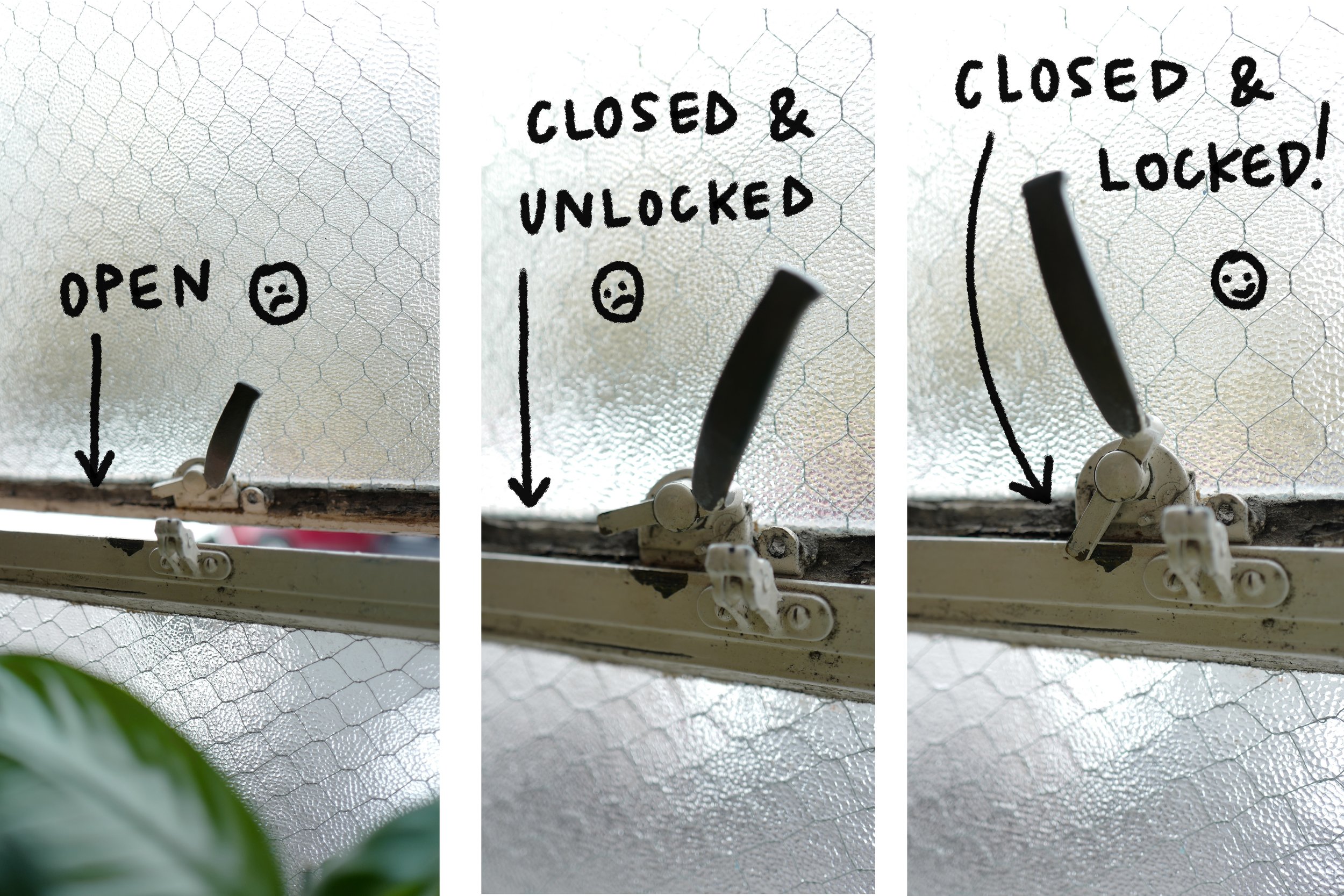 Step 1. Windows - Close/lock Art Room windows (this step is VERY important)