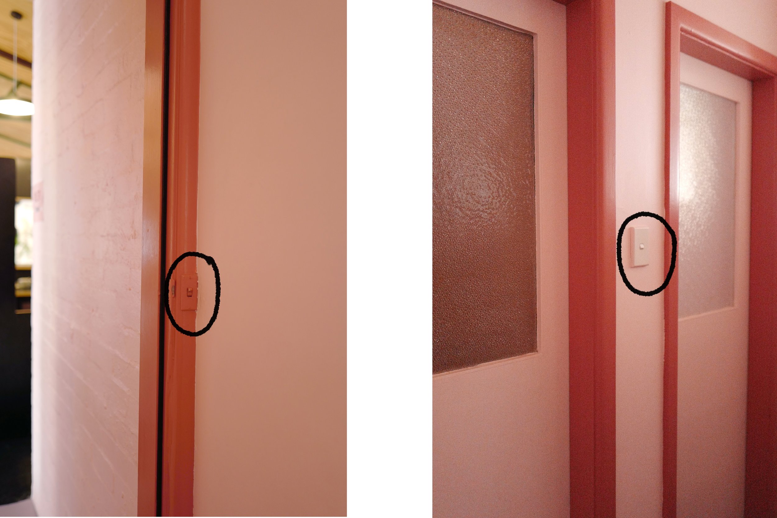 Step 11. Switch Off Bathroom Lights -two switches in bathroom