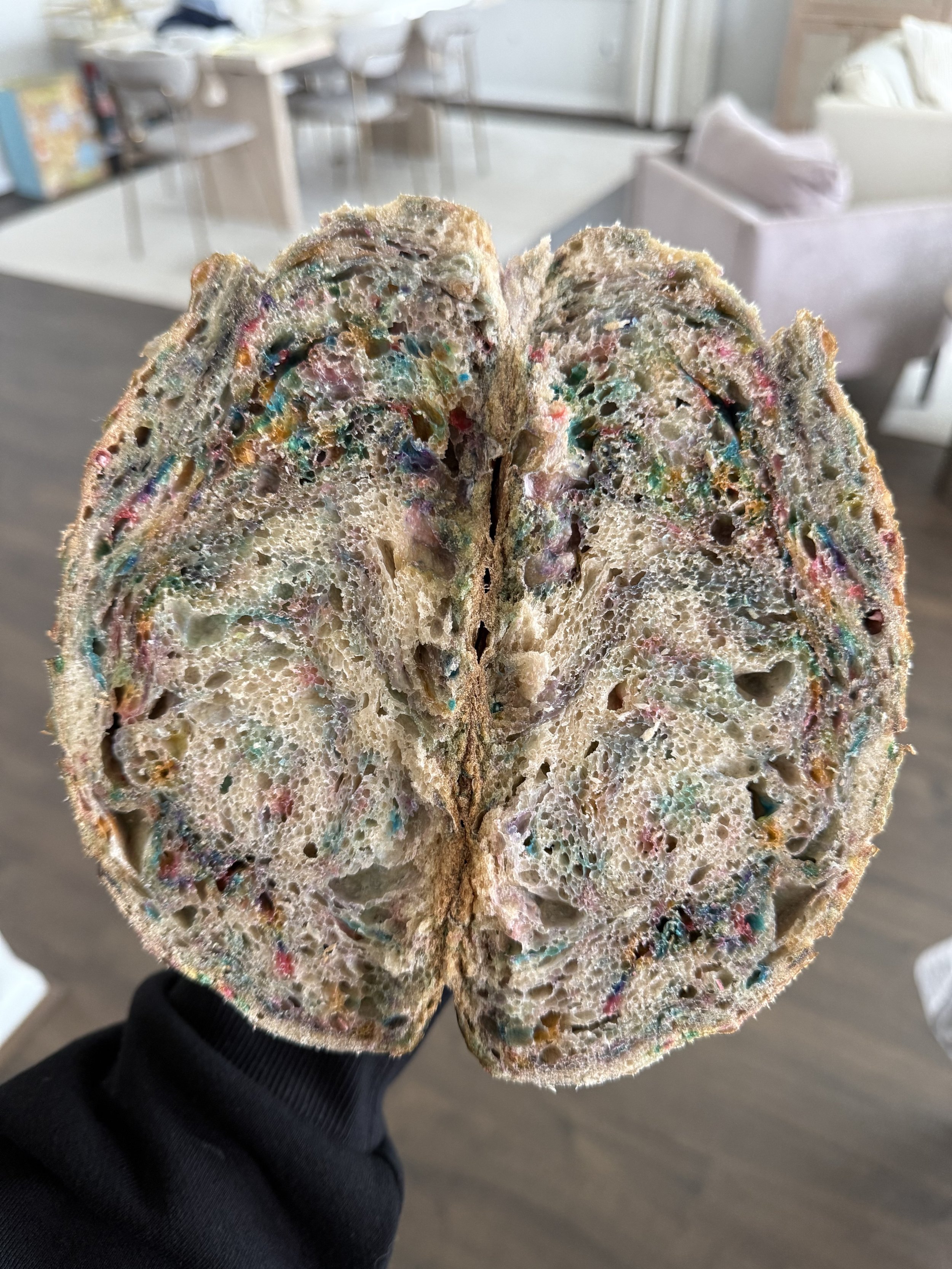 Birthday Sourdough Loaf Crumb