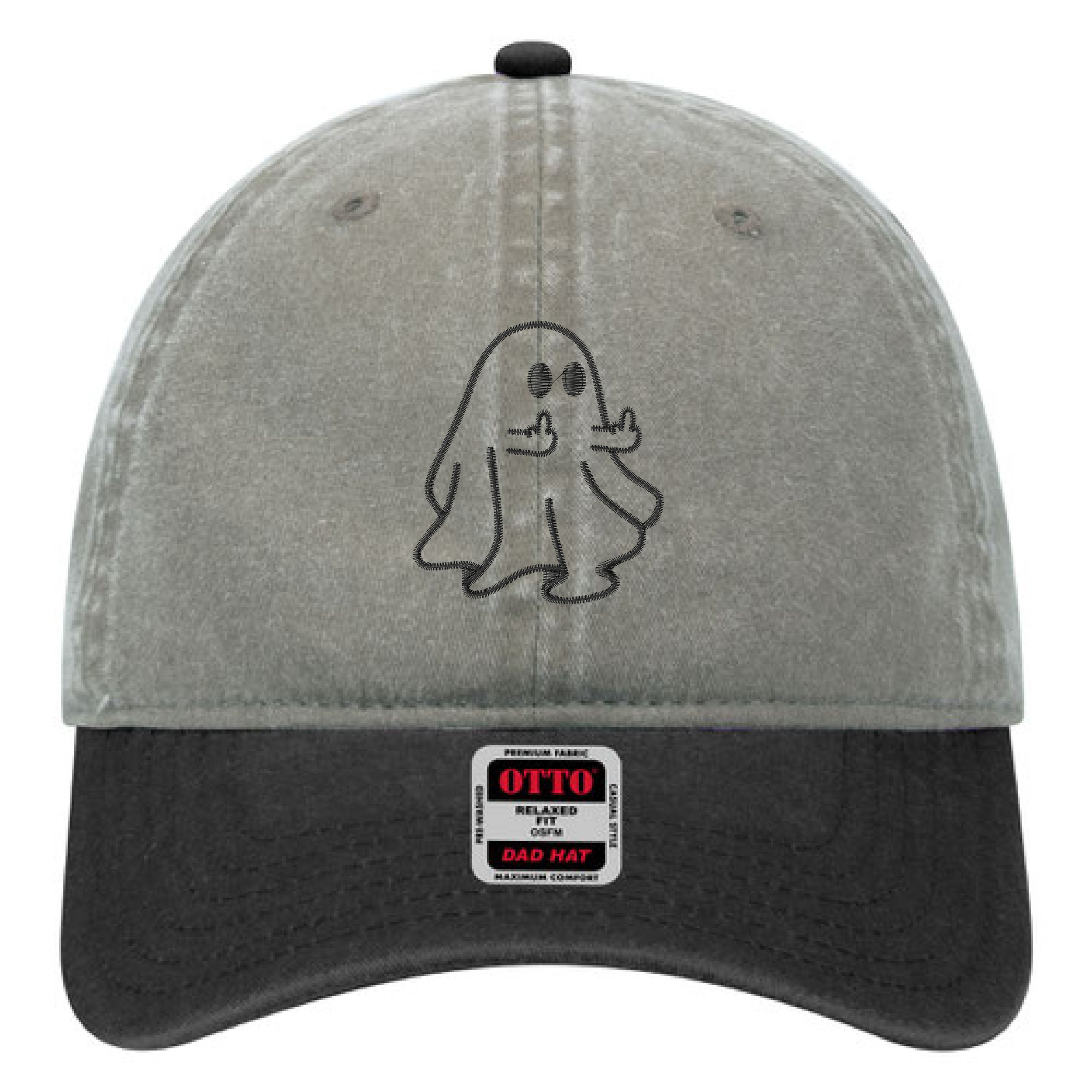 Black Middle Finger Ghost Black-Gray - Otto Dad Cap.jpg