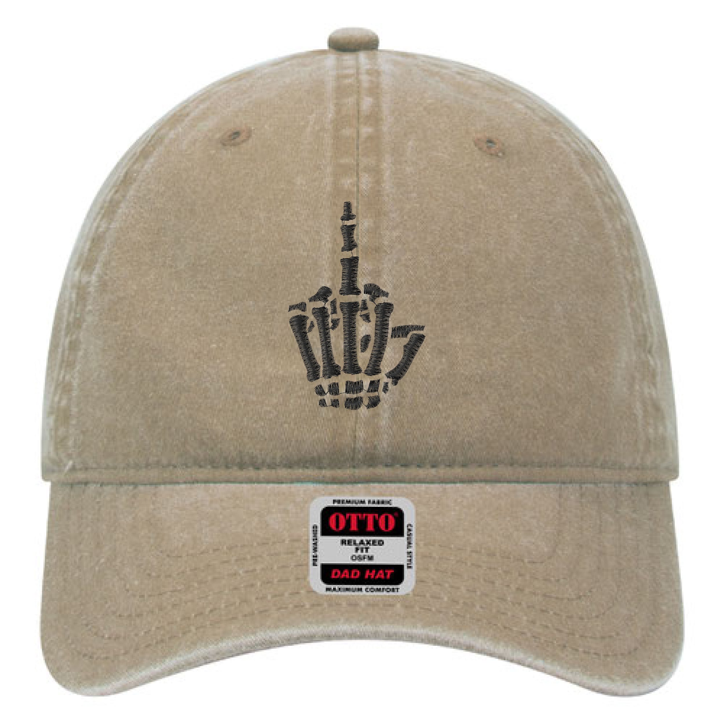Skeleton Middle Finger Kahki - Otto Dad Cap.jpg