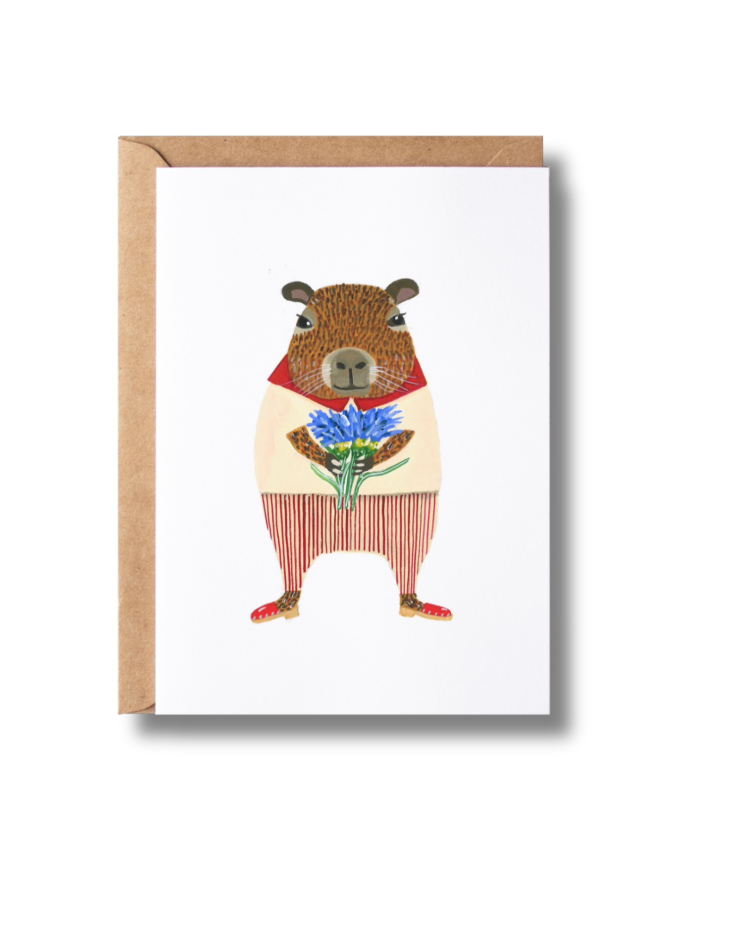 'Capybara loves cornflowers'