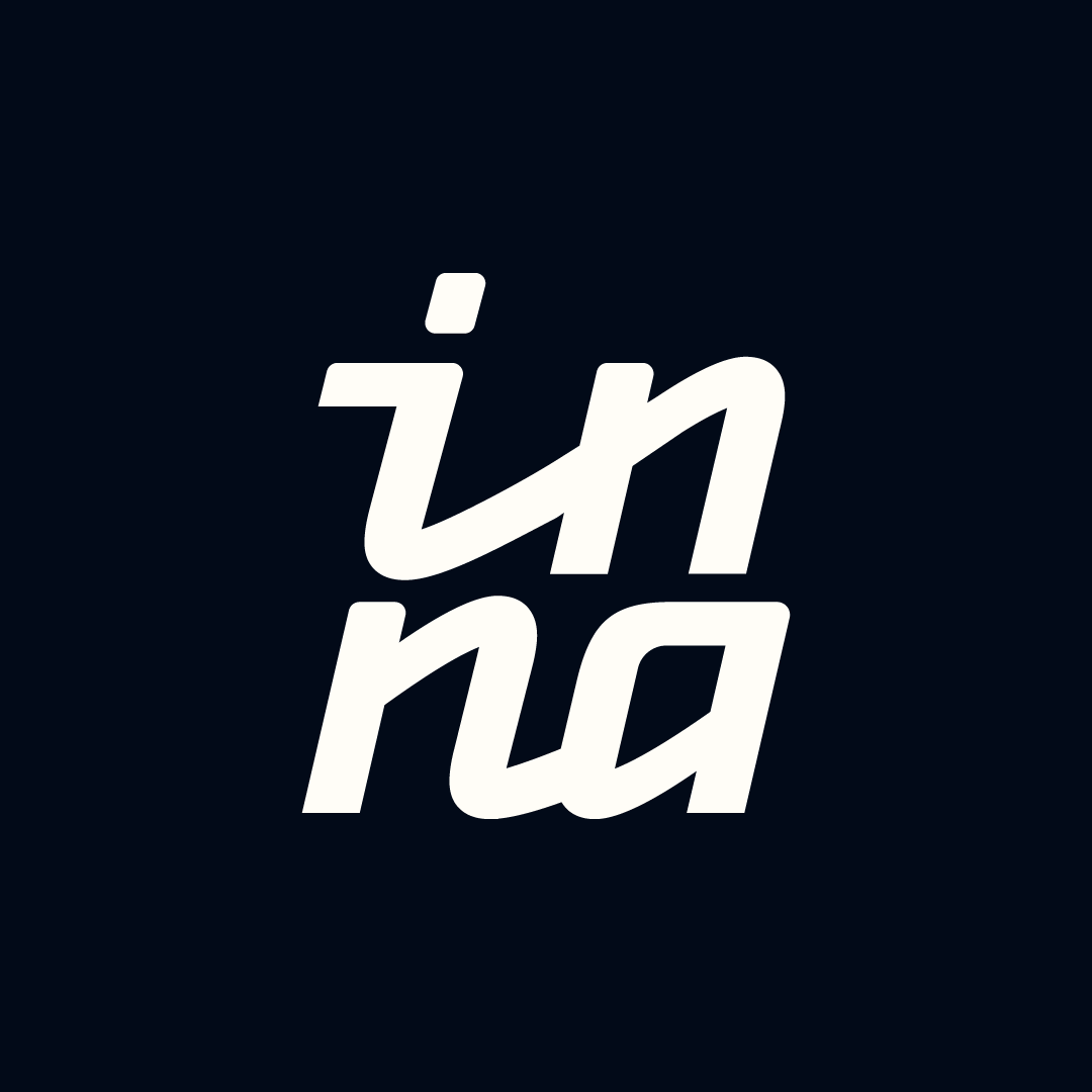 The word 'in n' written in white stylized font on a dark background.