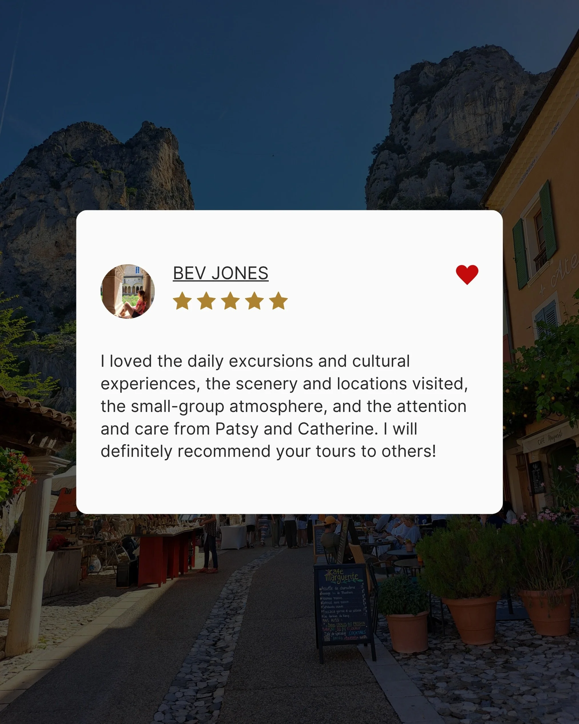 We're so grateful for the wonderful reviews from those who joined us in France this year! 💌📝

Now it's your turn to experience the magic. With limited spots remaining on our 2027 tours, don't miss your chance to join us. Get in touch to secure your