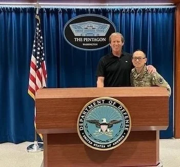 Jaime Richards touring the Pentagon with Master Sergeant Tony Yang
