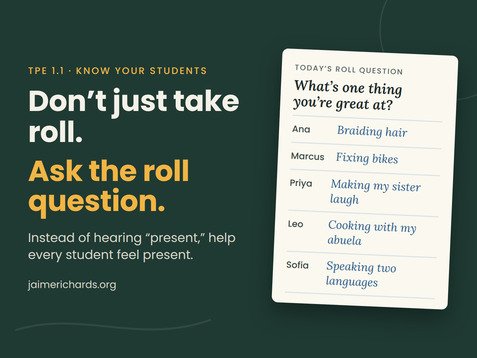 An example of a fun classroom roll question.