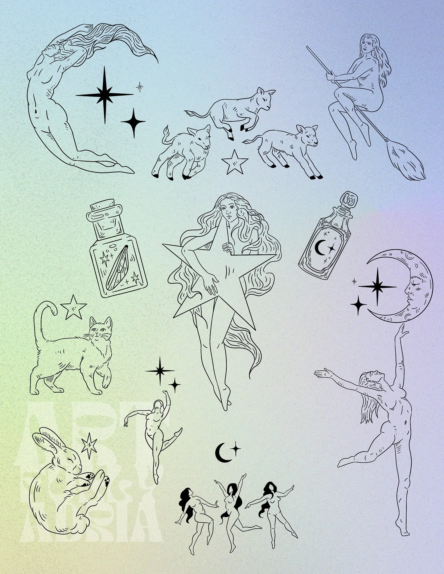 My birthday is 10 days away and I&rsquo;m feeling ready to dance under the moonlight. Happy birthday to all my fellow Virgos 

Adding this to my flash library, all can be booked using the link in my bio 

#seattle #virgo #seattletattoo #seattleartist
