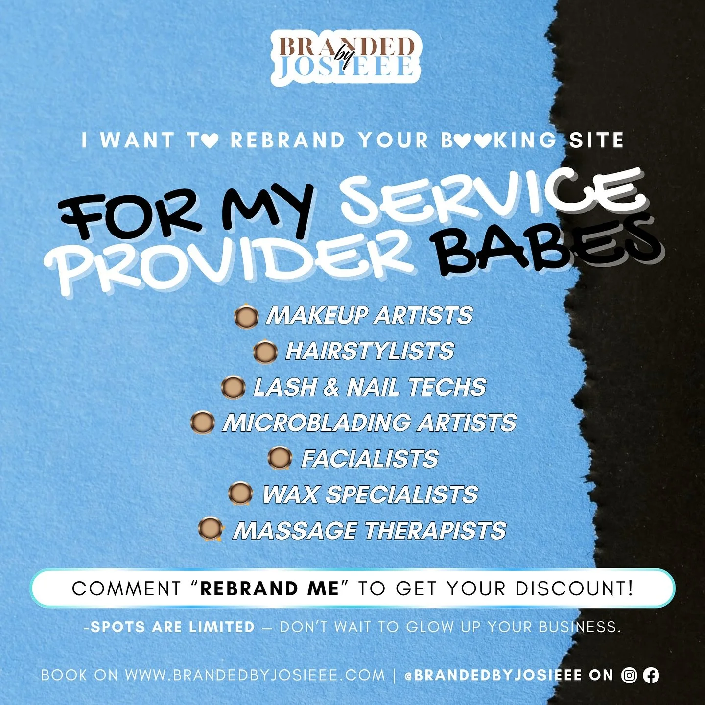 Ready for a rebrand that speaks your vibe &amp; books your dream clients? 👀

📅 Limited spots open this month | Link in bio to book!

Whether you&rsquo;re a lash tech, esthi, MUA, or stylist &mdash; your brand should look as good as your work. Let&r