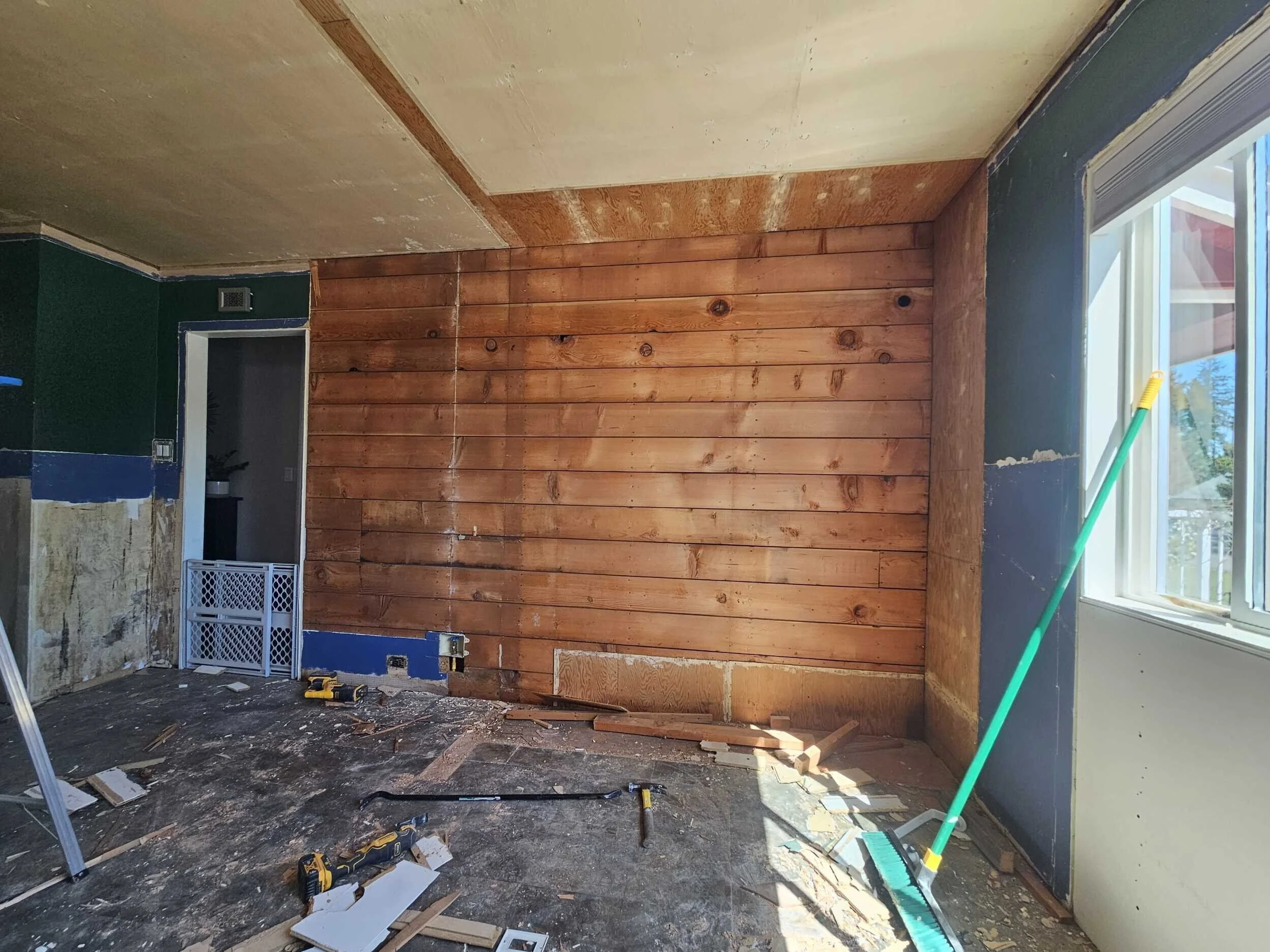 Lots of demo here! Plywood was under the ceiling tiles