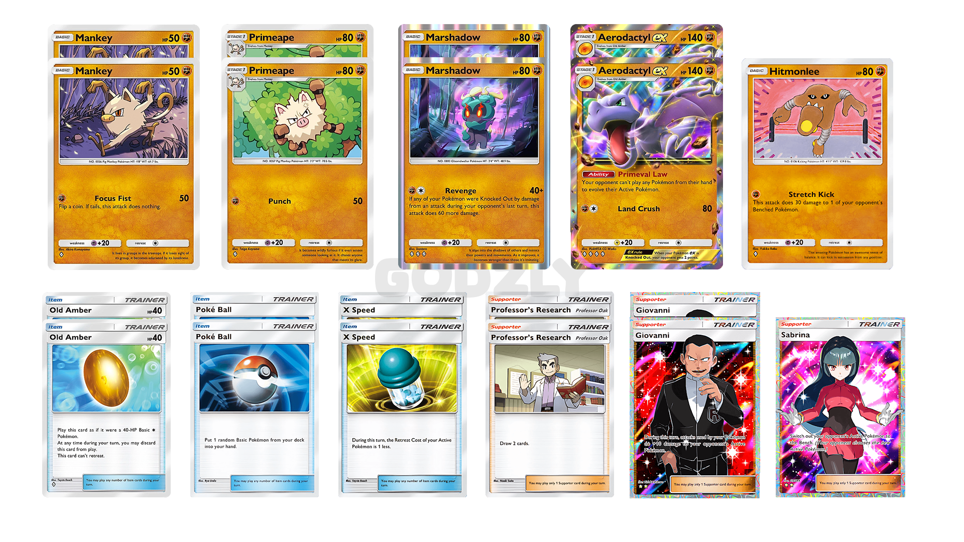 88 Primeape Marshadow Hitmonlee Aerodactyl EX.png