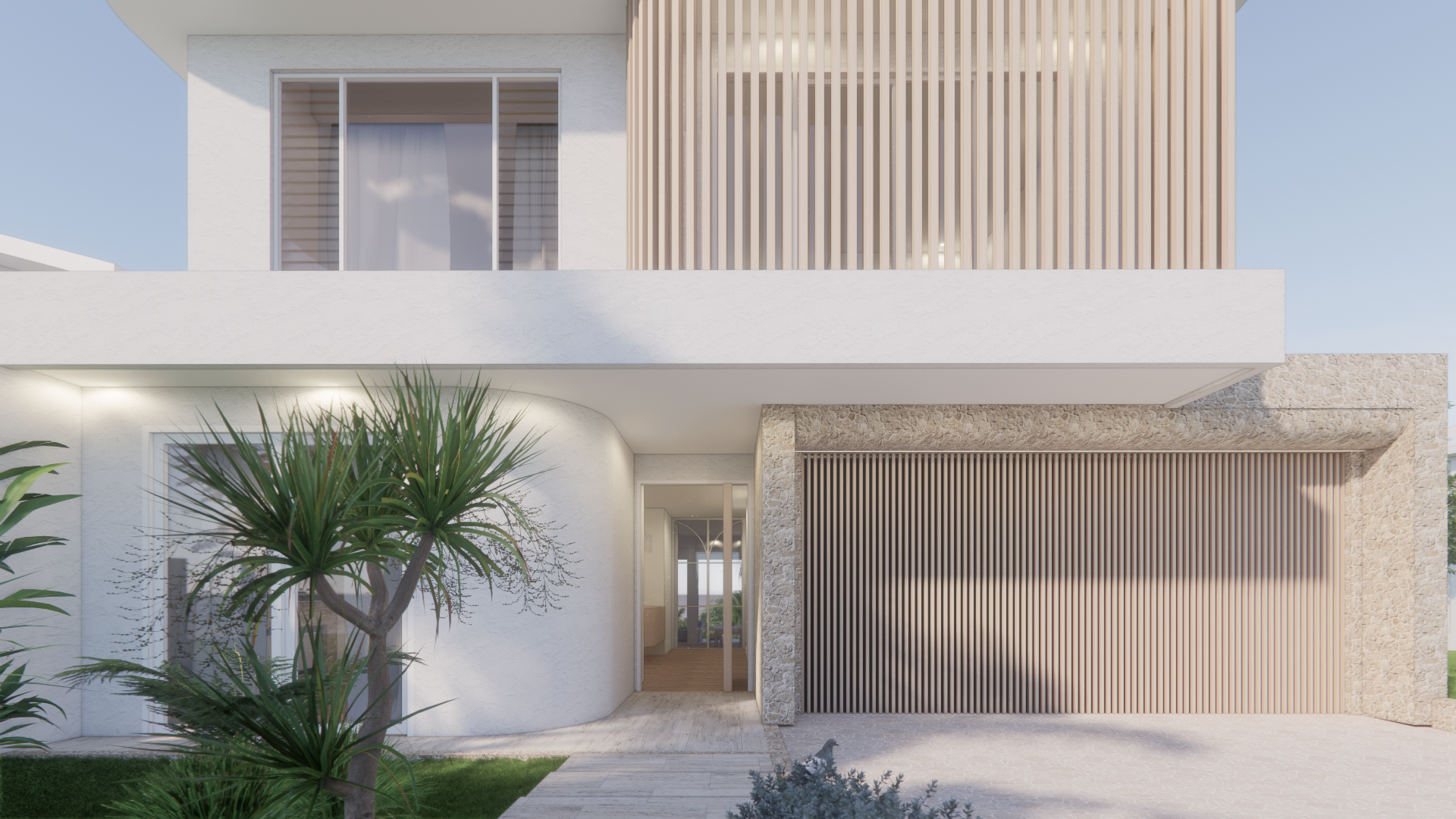 Family living room with views of the outdoor swimming pool