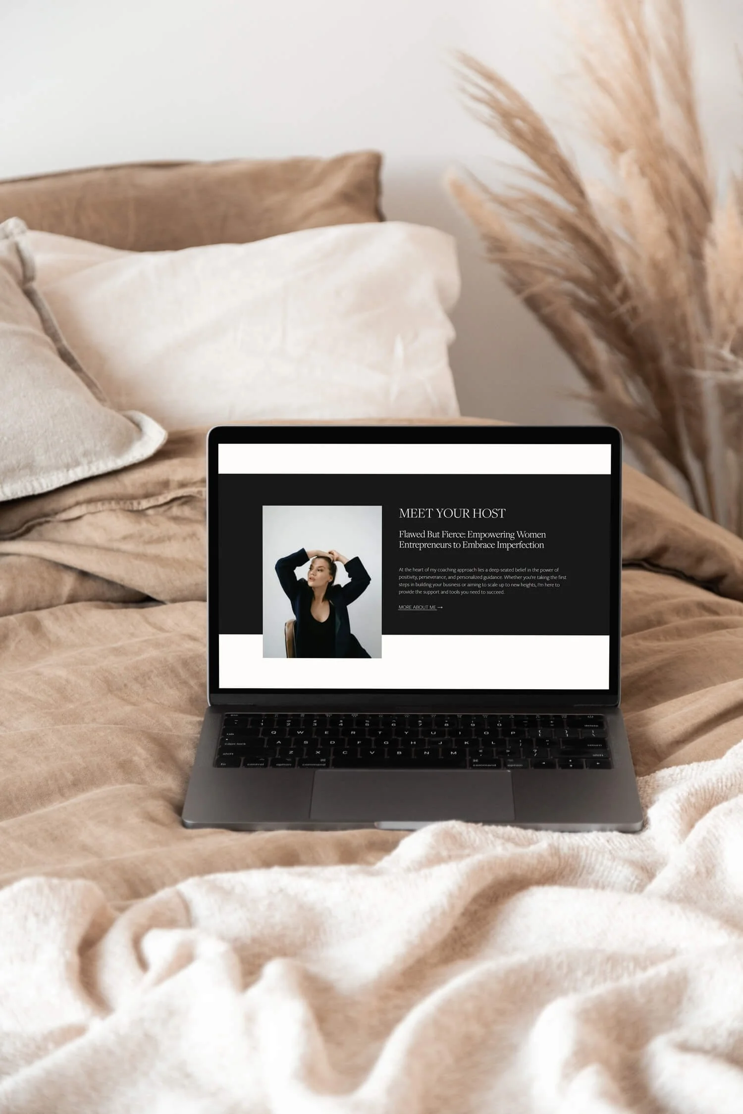 Squarespace website mockup on a laptop