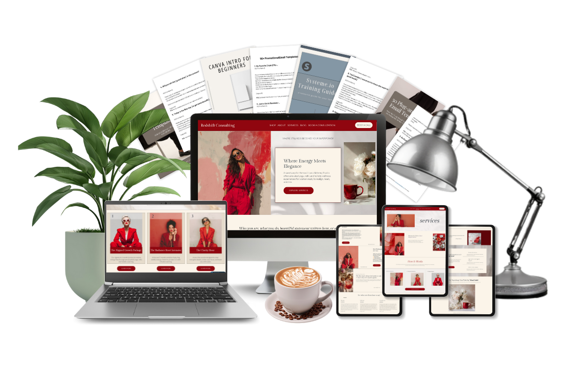 redshift systeme io website template mockup