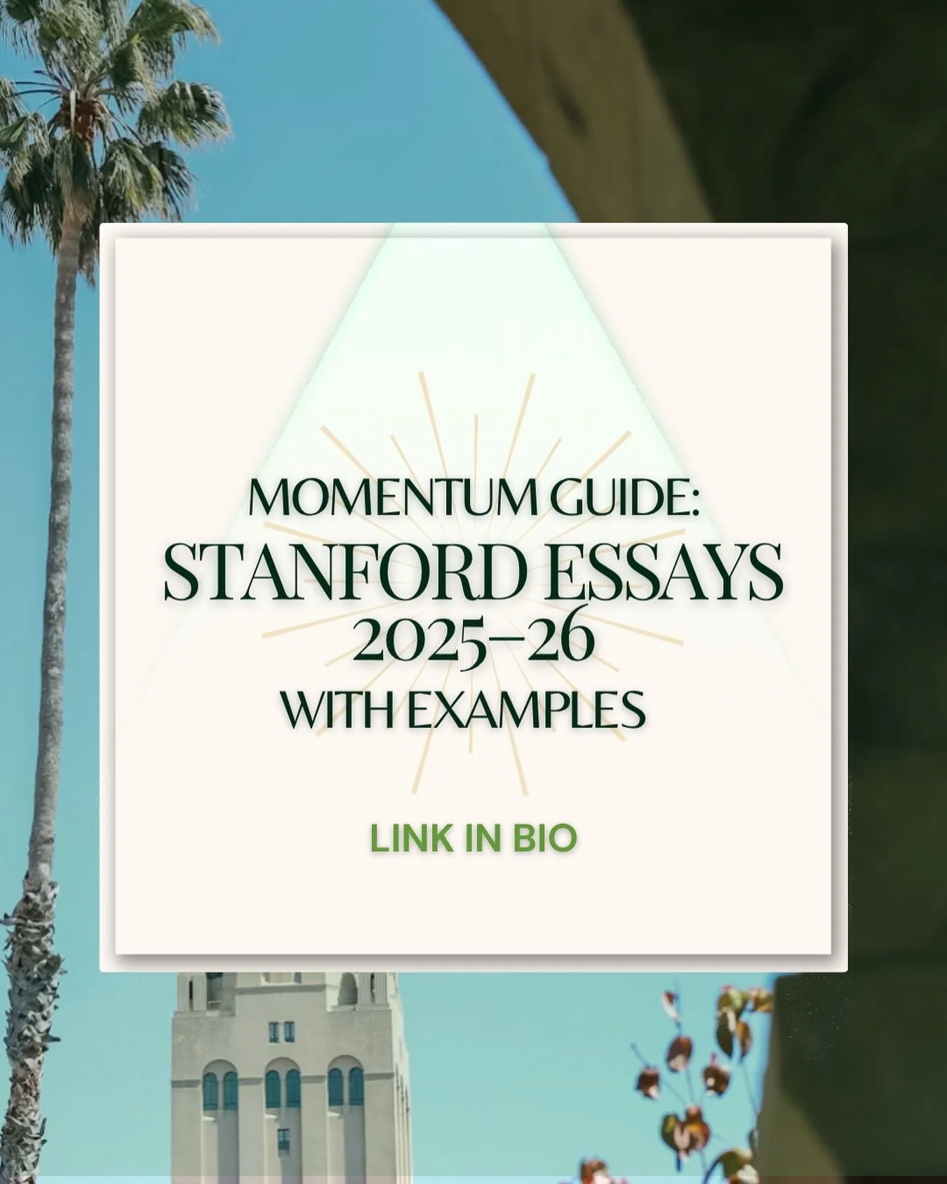 🎓 Ready to crush your Stanford essays?
Explore our 2025&ndash;26 Momentum Guide packed with real examples that shine!
🚀 Link in bio &mdash; your Stanford story starts now.
#StanfordEssays #CollegeEssays #StanfordUniversity #EssayTips #CollegeAdmiss