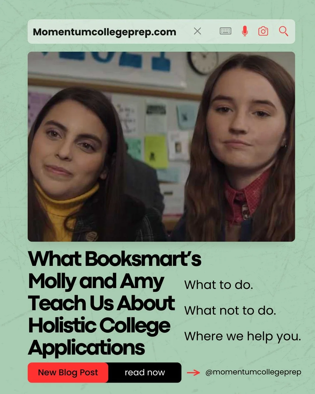"Booksmart" got one thing write about the undergraduate admissions process: Molly and Amy had it all wrong. Check out our new blog post to find out where they went awry, and how to avoid their mistakes! 

#booksmart #undergraduate #admissio