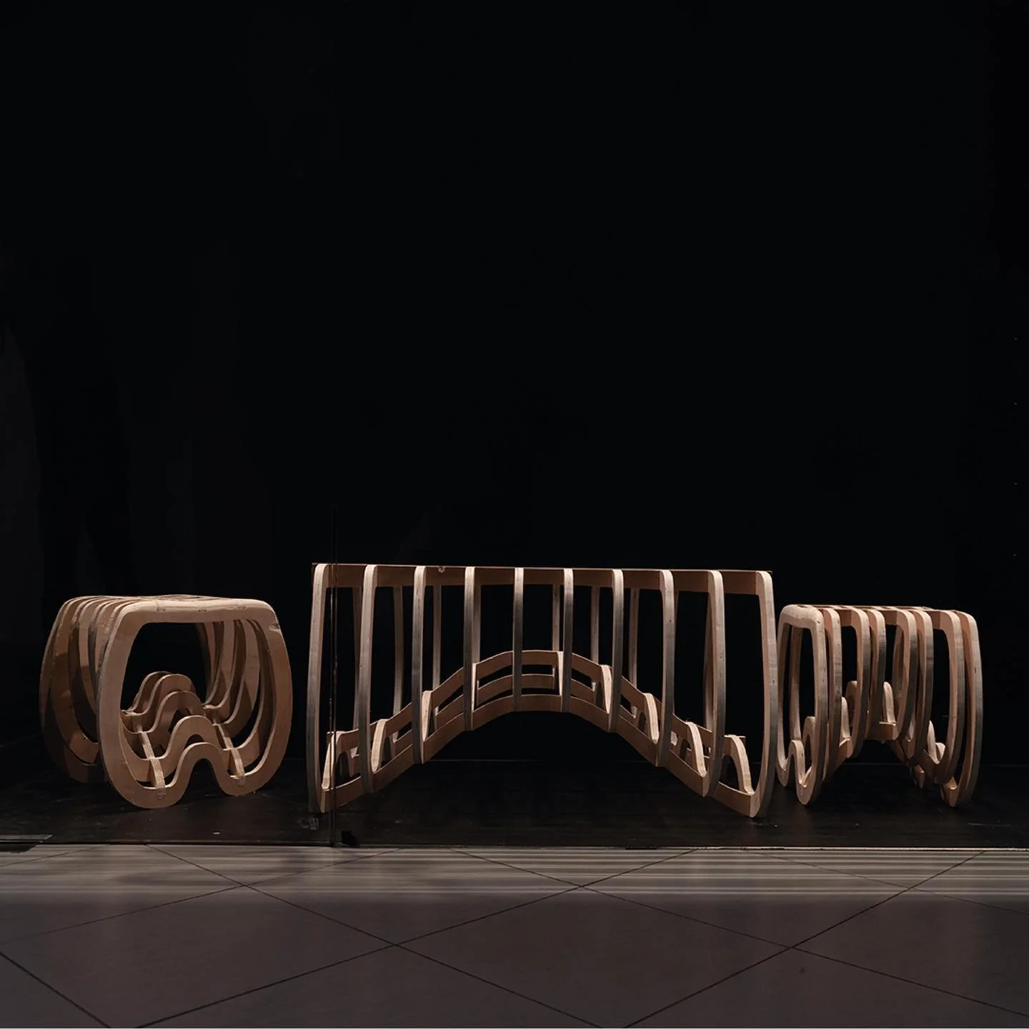 Rib Cage inspired furniture, produced on our ShopbotCNC Router.